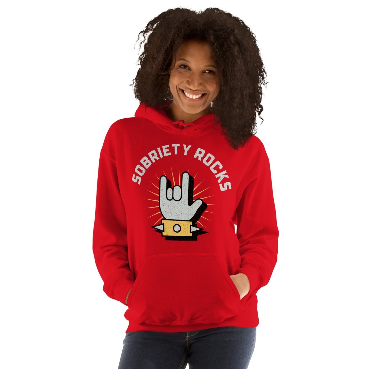 Sobriety Rocks Unisex Hoodie - Comfortable & Stylish Pullover Sweatshirt for Men & Women | Perfect for Sober Living, Recovery Support & Casual Wear