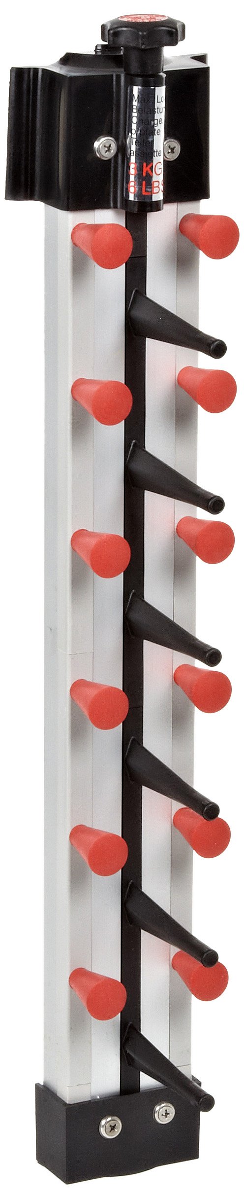Plate-Mate WM6-370 Stainless Steel 6-Plate Space Saving Wall Mount Rack for Restaurants & Catering - Single Sided Column, 38 lbs Capacity, 2.8