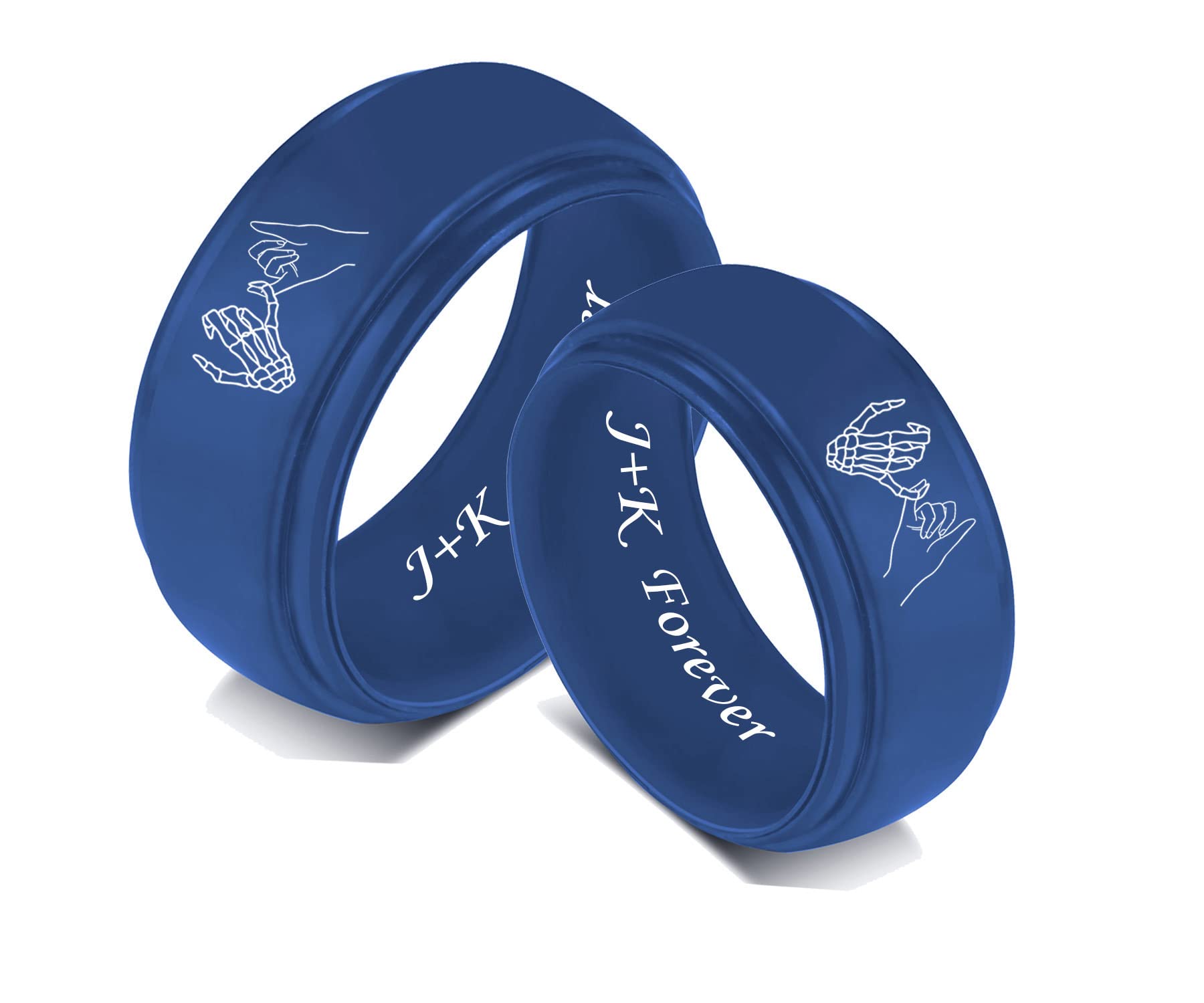 2Pcs Personalized Silicone Couple Rings - 8MM Breathable Rubber Wedding Bands for Him & Her - Comfort Fit Promise & Engagement Rings - 7 Color Options - Perfect Gift for Husband, Wife, Anniversary & Valentine's Day - Ideal for Daily Wear, Travel & Romantic Occasions