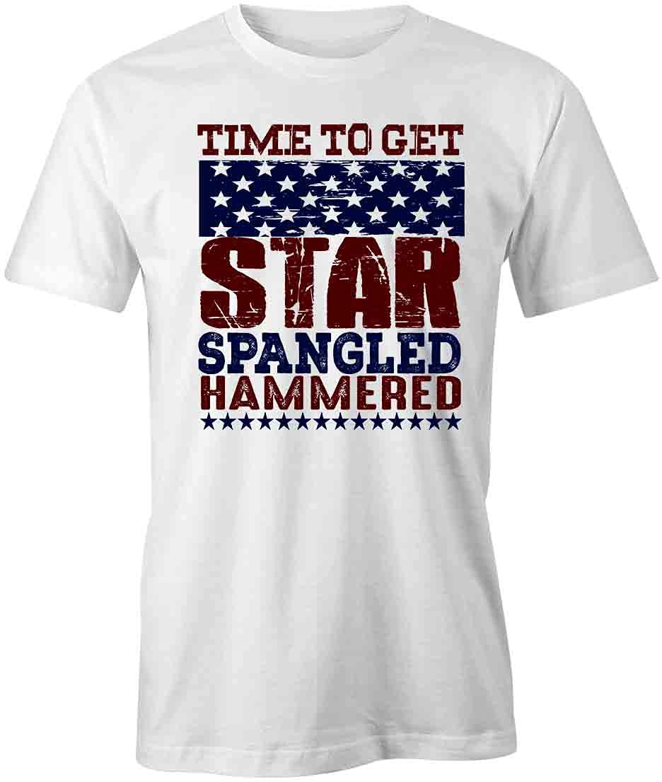 Patriotic Star Spangled Hammered T-Shirt | USA Flag Graphic Tee | Funny American Pride Shirt for Men & Women | Perfect for 4th of July, BBQ Parties & Casual Wear