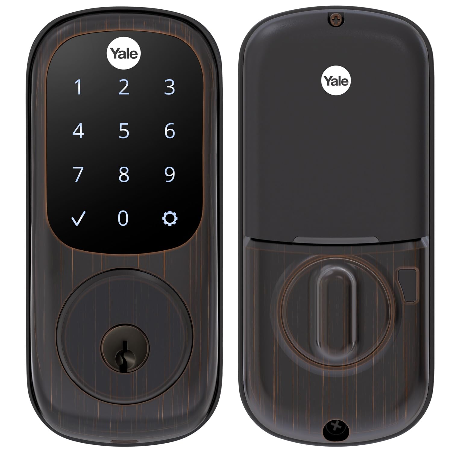 Yale Assure Lock Deadbolt - Oil Rubbed Bronze Digital Touchscreen Keypad with Backup Key | Smart Keyless Entry for Front & Back Doors | Secure & Convenient Home Access Solution for Apartments, Houses & Offices