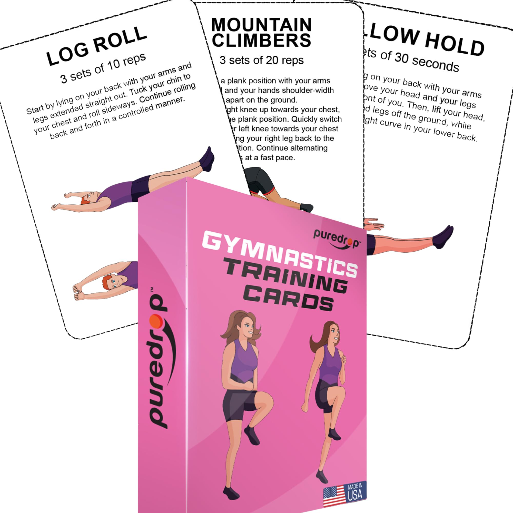 Gymnastics Training Equipment Aid Cards - Solo Practice Drills, Home Workouts & Exercises for Kids, Youth, Beginners & Dancers | Perfect for At-Home Training, Dance Studios & Gymnastics Clubs