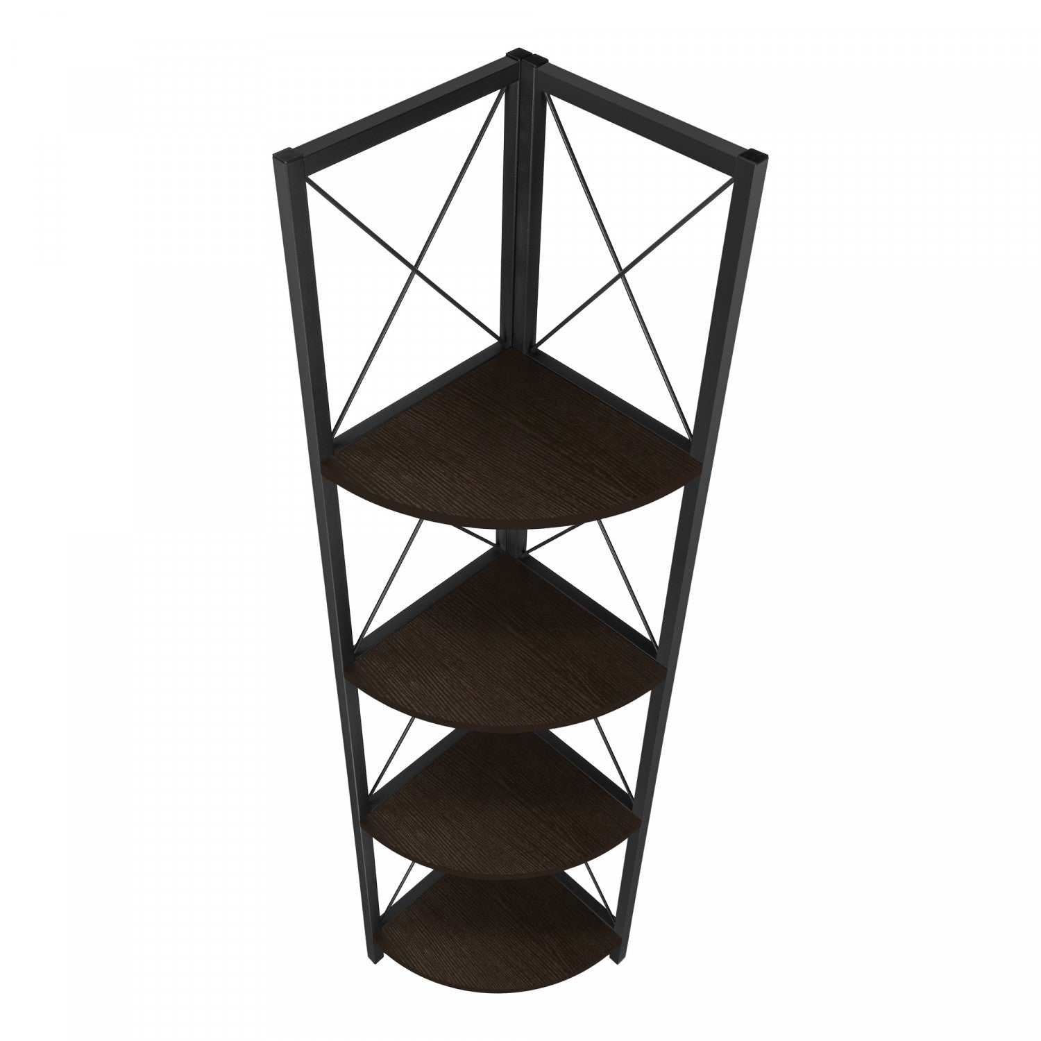 Zeva Dark Brown Bookcase - 5-Tier Wooden Bookshelf for Home & Office Storage - Perfect for Living Room, Bedroom, or Study Organization
