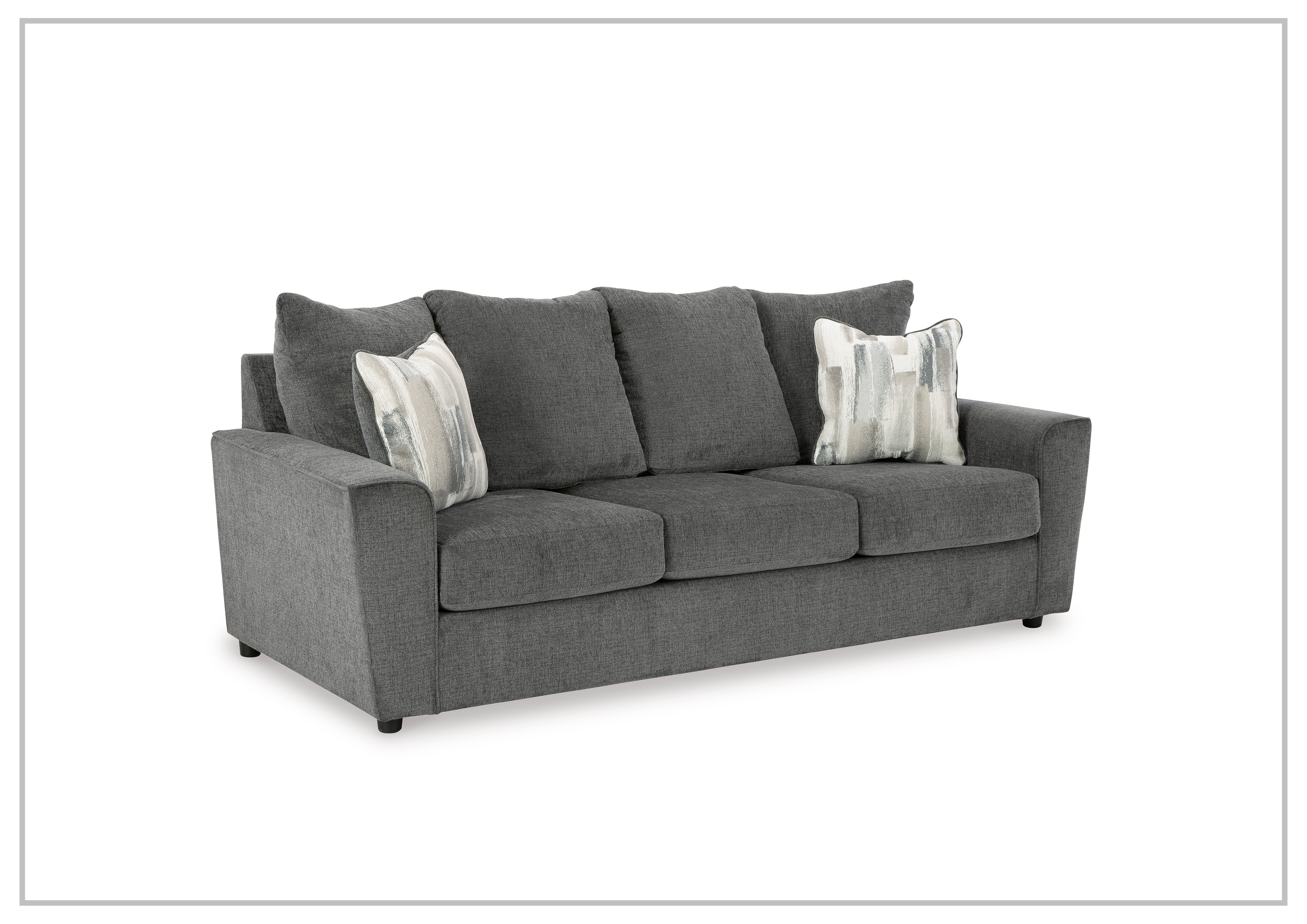 Gio Italia Silvano 3-Seater Fabric Sofa in Gray | Modern Living Room Furniture for Small Spaces & Apartments | Comfortable Couch for Relaxing & Entertaining