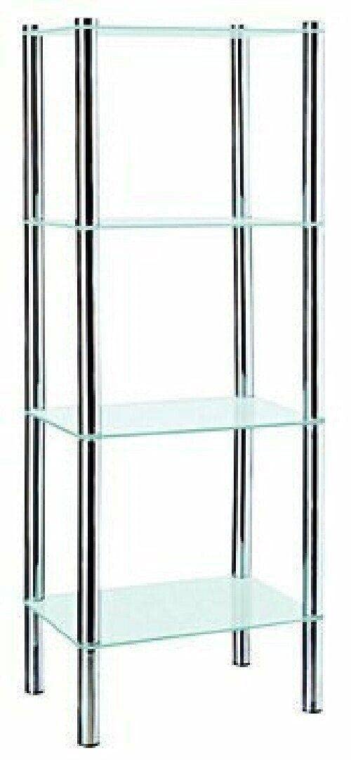 4 Tier Silver Shelf - Stylish Wall Shelving for Bedroom, Office & Bathroom Decor - Space-Saving Storage Solution for Books, Closet Organization & Home Accessories - Perfect for Small Spaces and Modern Interior Design