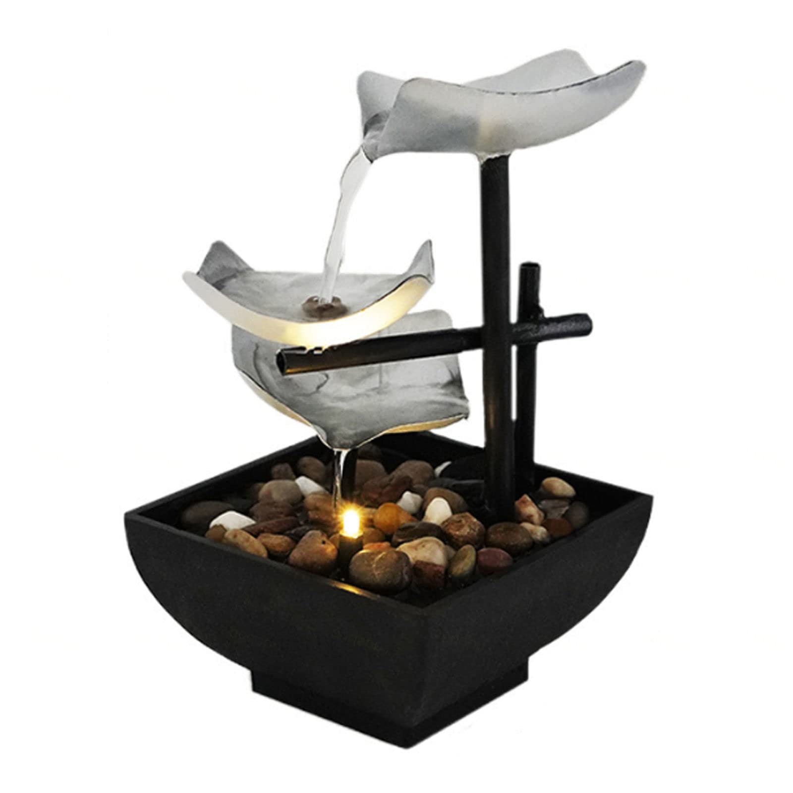 Indoor Tabletop Fountain with Small Waterfall - Relaxing Water Feature for Home & Office Decor | Perfect for Meditation, Yoga, and Stress Relief