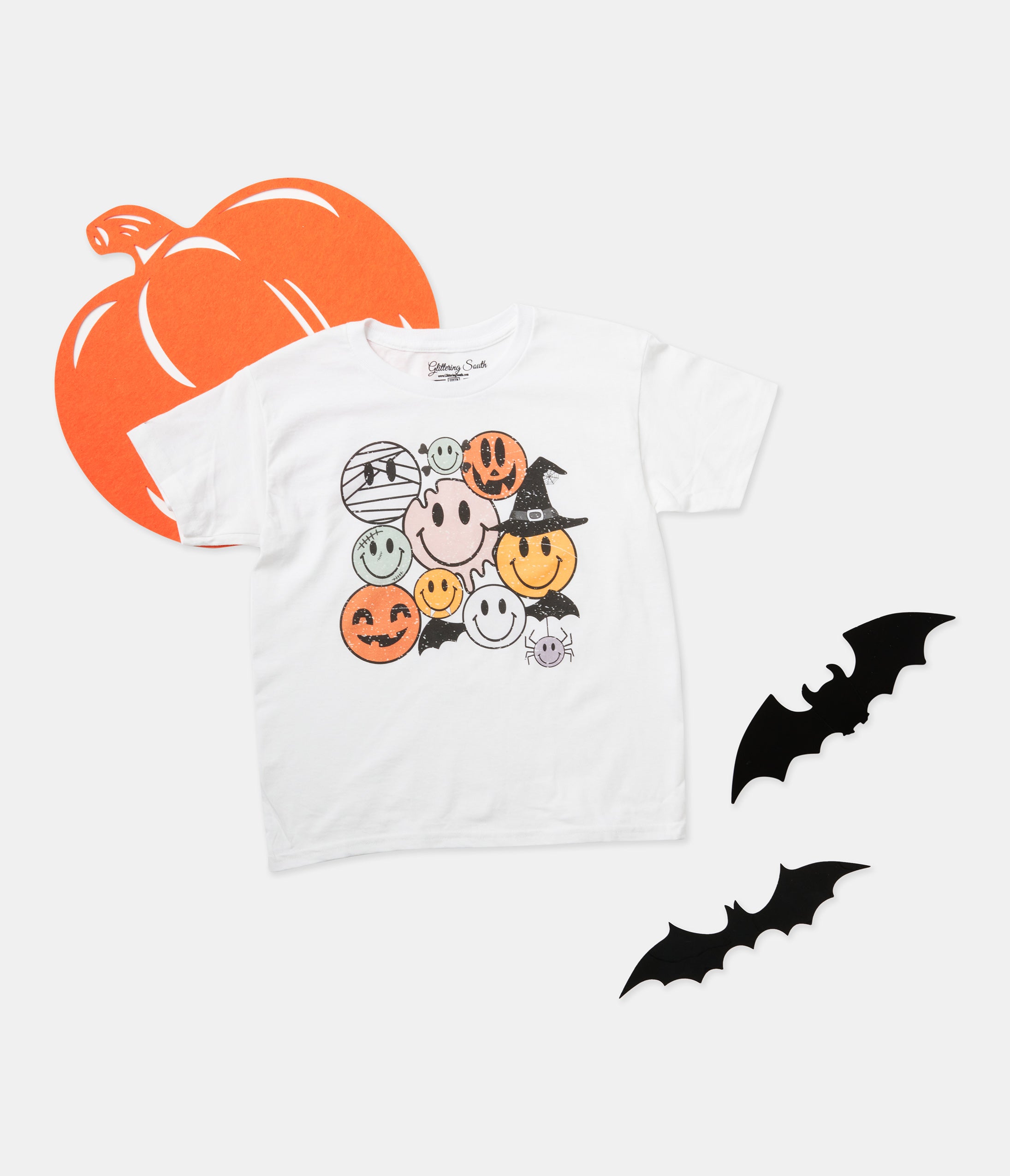 Halloween Trick or Treat Faces Youth Graphic T-Shirt - Cute Costume Tee for Kids & Teens - Perfect for Halloween Parties, School Events & Spooky Fun