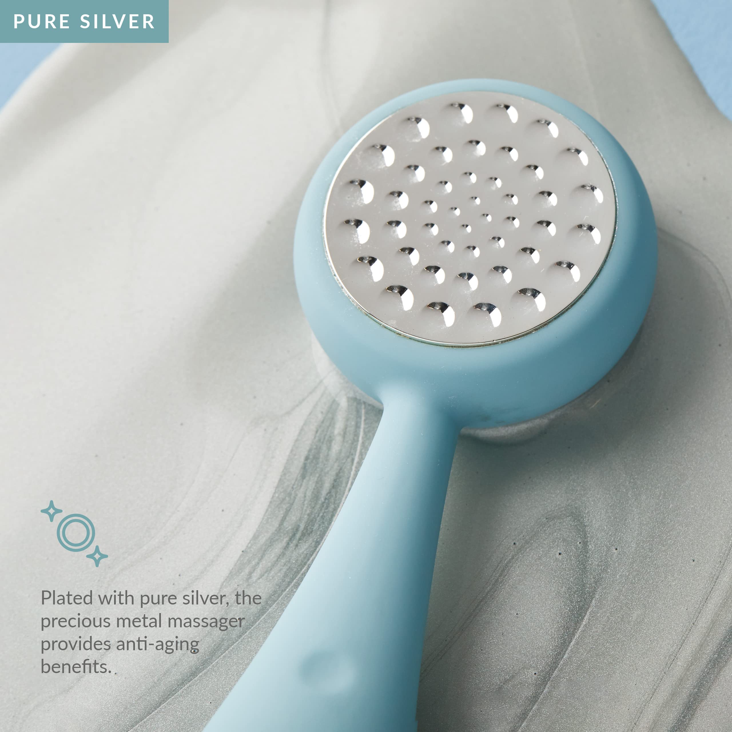 PMD Beauty Clean Pro Silver - Smart Facial Cleansing Device with Silicone Brush & Pure Silver Technology | Anti-Aging Massager for Clear Pores & Blackheads | Waterproof SonicGlow Vibration | Perfect for Daily Skincare & Travel Use