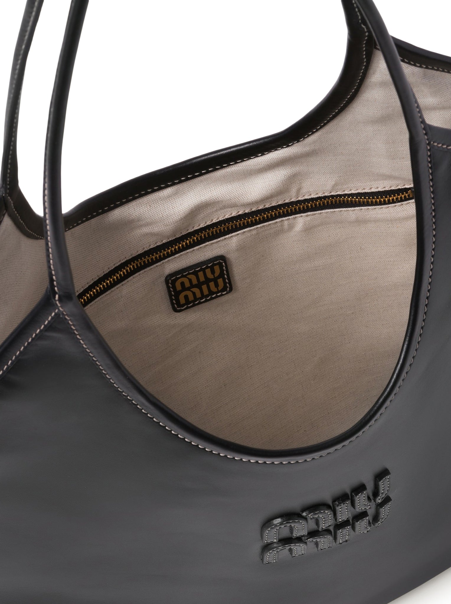 Miu Miu Ivy Leather Shoulder Bag in Black - Genuine Leather Crossbody Purse for Women | Perfect for Work, Travel & Everyday Use