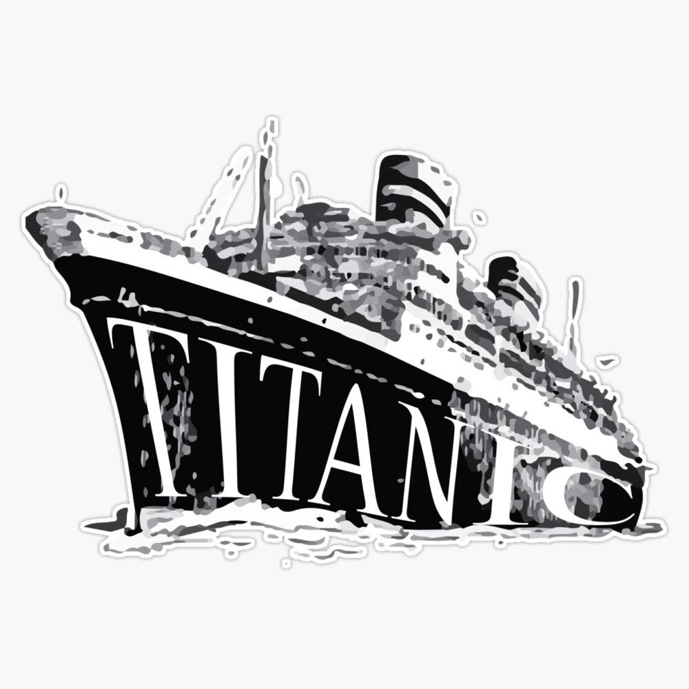 Titanic Historical Graphic Vinyl Waterproof Sticker - 5 Inch Decal for Car, Laptop, Wall, Window & Bumper | Durable Adhesive for Indoor & Outdoor Use - Perfect for Home Decor, Vehicle Personalization & Gift Giving