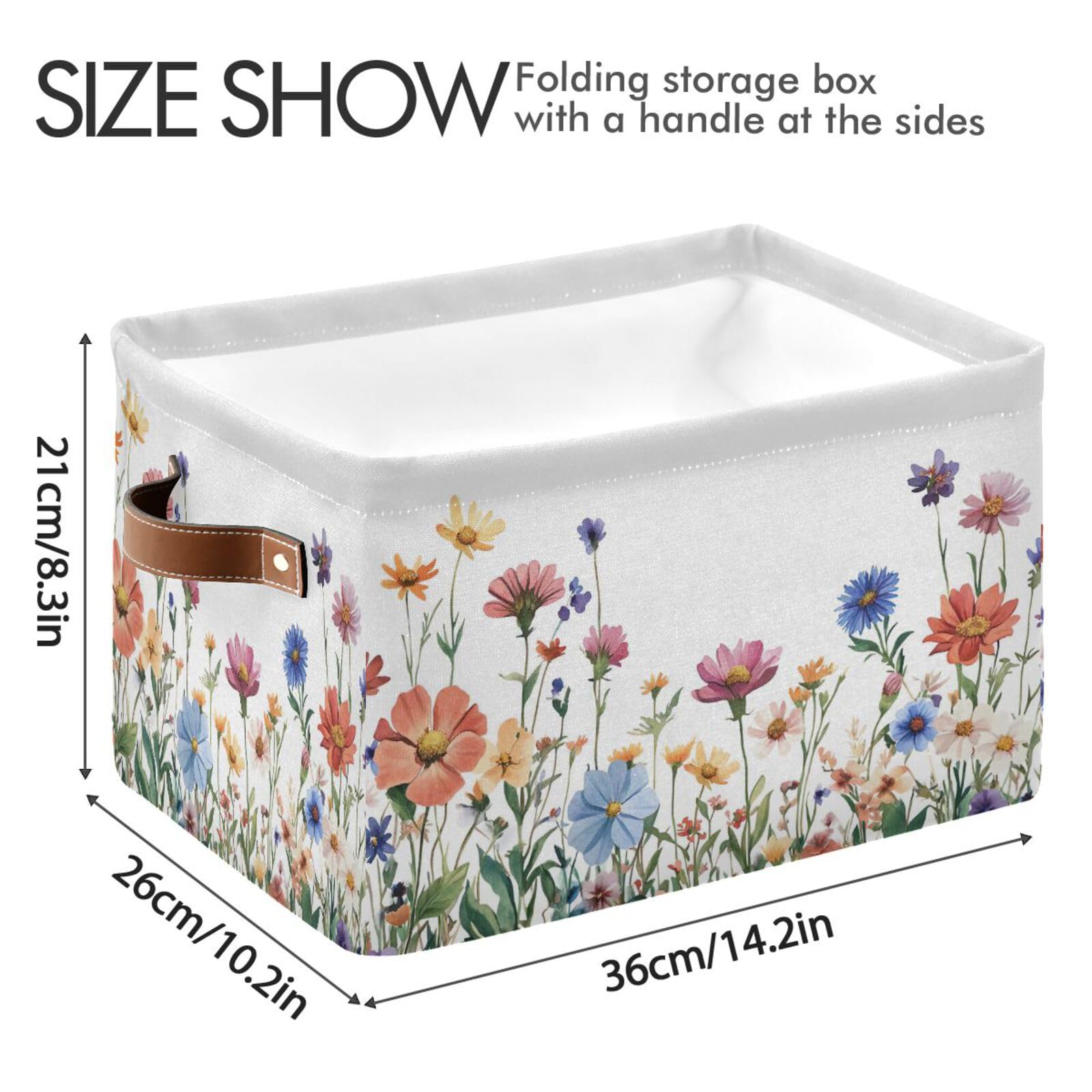 2-Pack Large Square Storage Baskets with Handles - Foldable Multi-Functional Organizer for Closet, Shelf & Home | Perfect for Toys, Books, Clothes & Home Decor - Ideal for Nursery, Bedroom & Living Room Storage Solutions