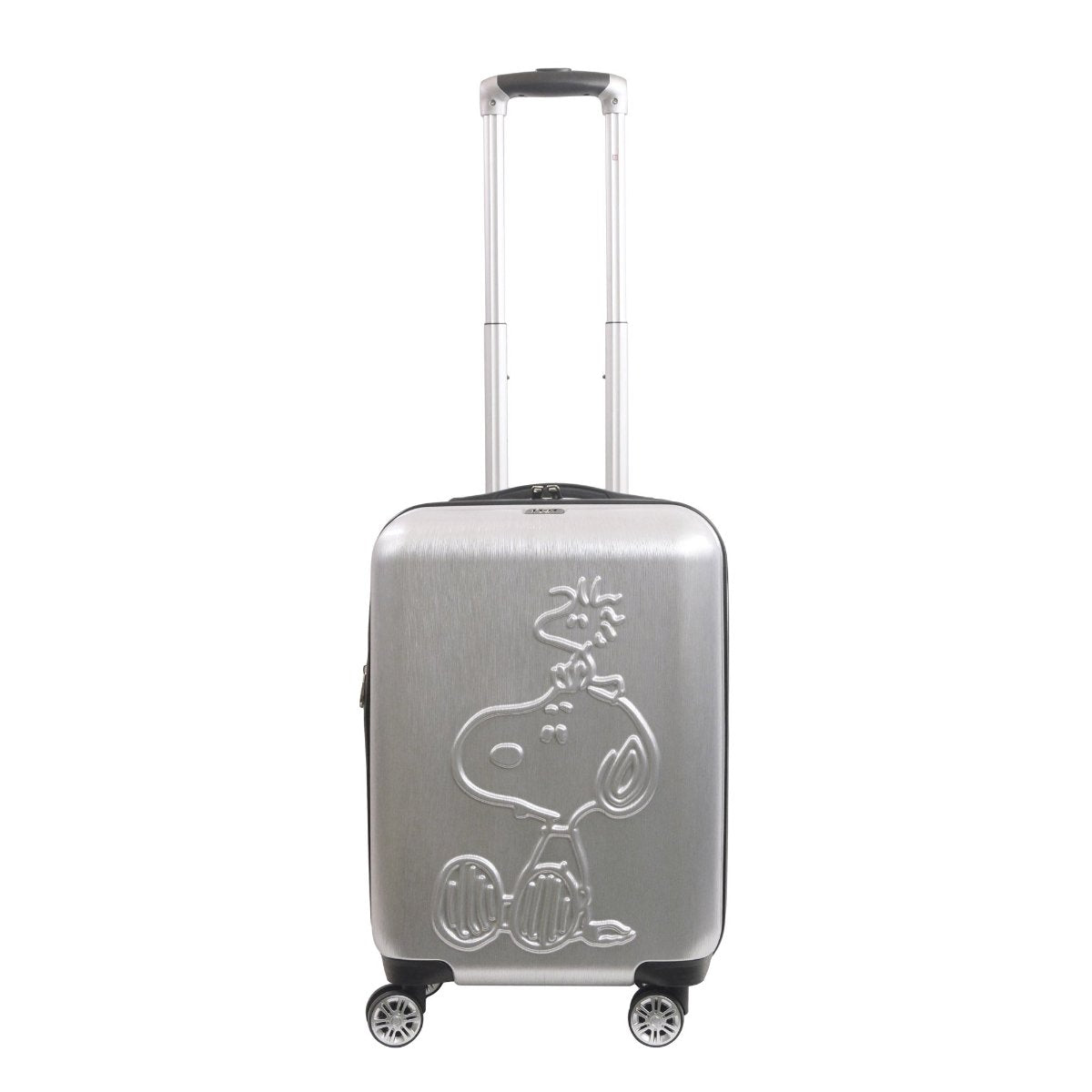 Snoopy & Woodstock Silver 22-Inch Carry-On Spinner Luggage - Lightweight Hardshell Suitcase for Travel, Business Trips & Weekend Getaways