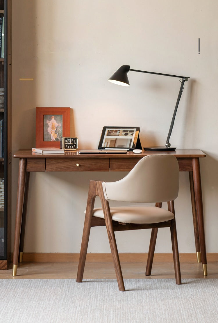 Premium Black Walnut Solid Wood Office Desk - Handcrafted Executive Workstation for Home & Business | Perfect for Remote Work, Study & Professional Workspaces