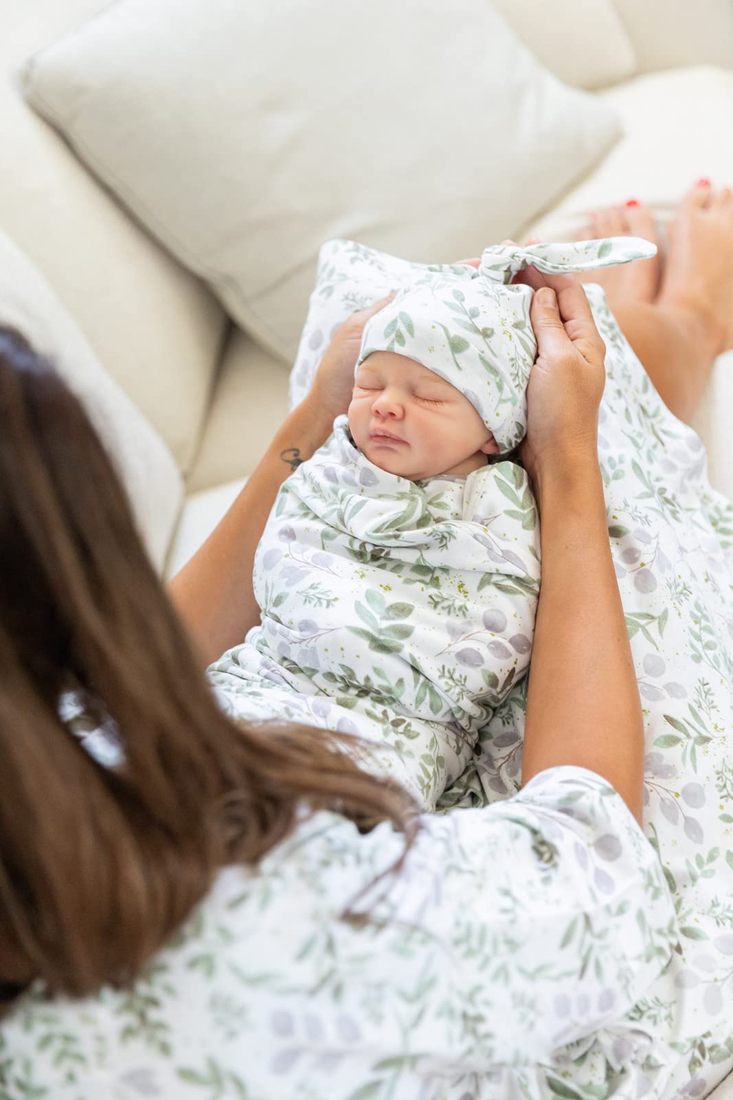 Baby Be Mine Maternity Nursing Robe, Newborn Swaddle Blanket & Daddy T-Shirt Set - Soft Hospital Delivery Gown & Baby Girl Gift for New Parents