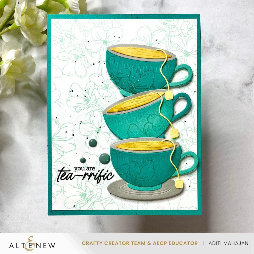 Mini Delight: Afternoon Tea Stamps & Die Cut Set for Card Making, Scrapbooking & DIY Crafts - Perfect for Handmade Greeting Cards, Invitations & Paper Crafting Projects