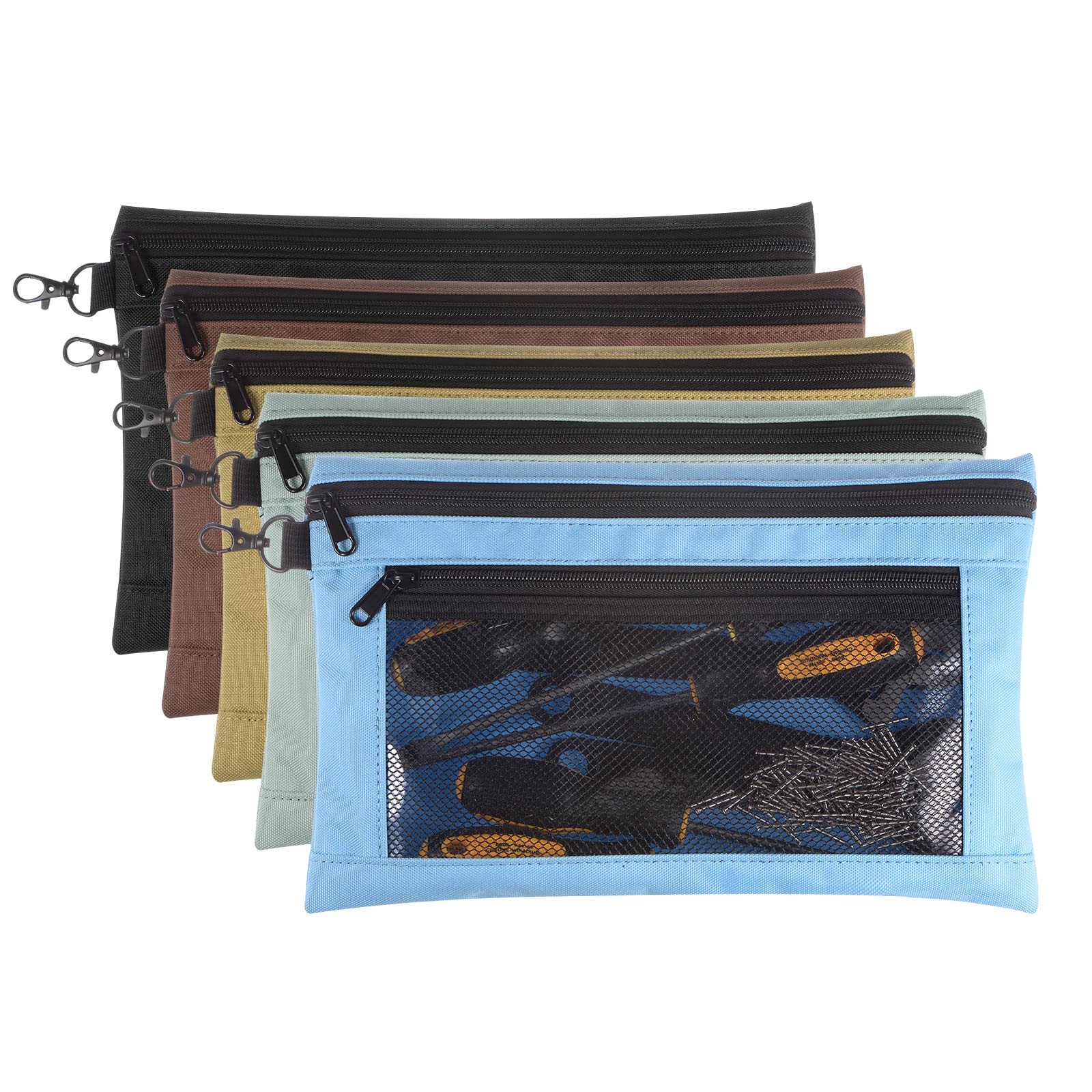 HARFINGTON Small Tool Pouch with Hooks - Durable Utility Belt Bag for Handyman, Electrician & DIY Projects - Perfect for Organizing Screwdrivers, Pliers & Small Tools