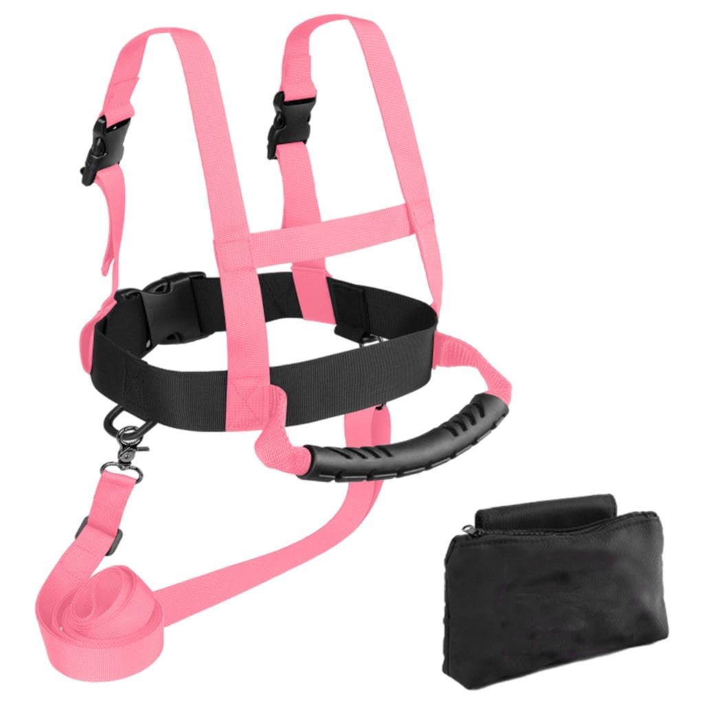Segolike Kids Ski Harness - Adjustable Safety Shoulder Strap Leash for Snowboard & Ski Training - Beginner Ski Equipment for Boys & Girls - Perfect for Slopes, Roller Skating & Winter Sports (Pink)