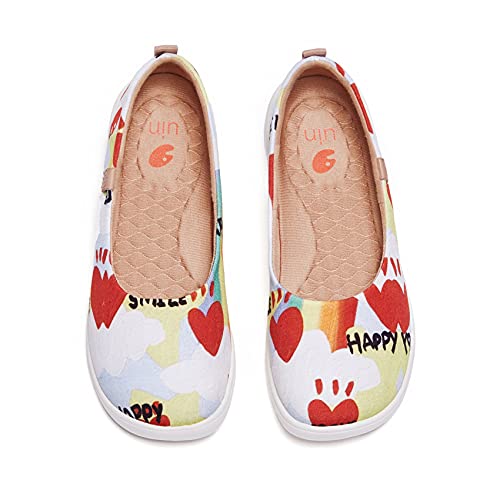 UIN Women's Art Painted Ballet Flats - Pointed Toe Slip On Loafers - Lightweight Comfortable Travel Shoes for Casual Wear, Work & Walking