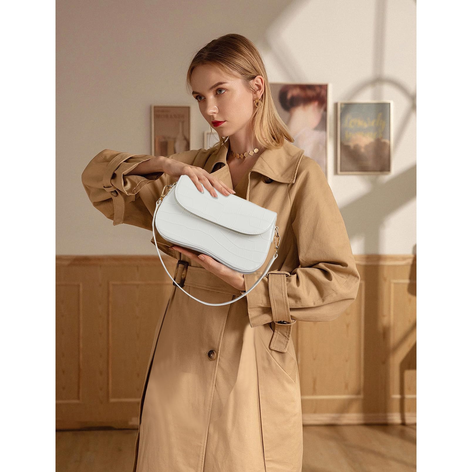 Telena Vegan Leather Shoulder Bag for Women - Crossbody Purse with 2 Removable Straps | Stylish & Functional Handbag for Work, Travel & Everyday Use