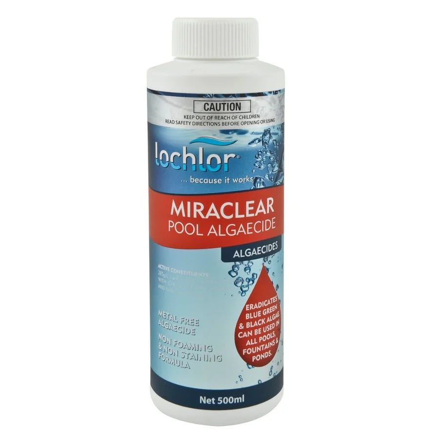 Lo Chlor Miraclear Algaecide 1L - Metal-Free Swimming Pool Chemical for Algae Prevention & Water Treatment | Safe for All Pool Types (Concrete, Vinyl, Fiberglass)