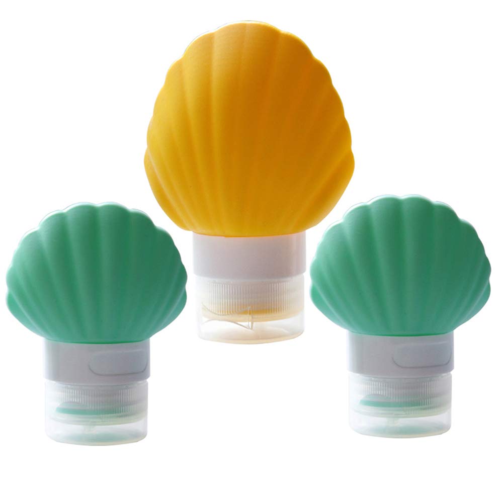 Cabilock 3-Piece 90ml Refillable Travel Bottle Set - Leakproof Shell Design for Lotion, Shower Gel & Cosmetics | Includes 2x40ml + 1x90ml Bottles (Random Colors) | Perfect for Toiletries, Gym, Air Travel & Vacation Essentials