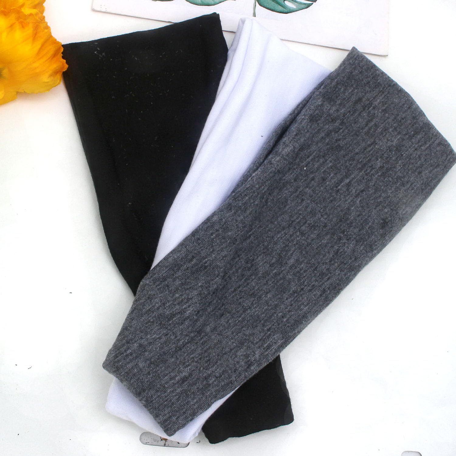 3 Pack Wide Sports Headbands for Women - Stretchy Yoga Headbands, Non-Slip Sweat Wicking Hair Bands - Perfect for Running, Workouts, Tennis & Gym