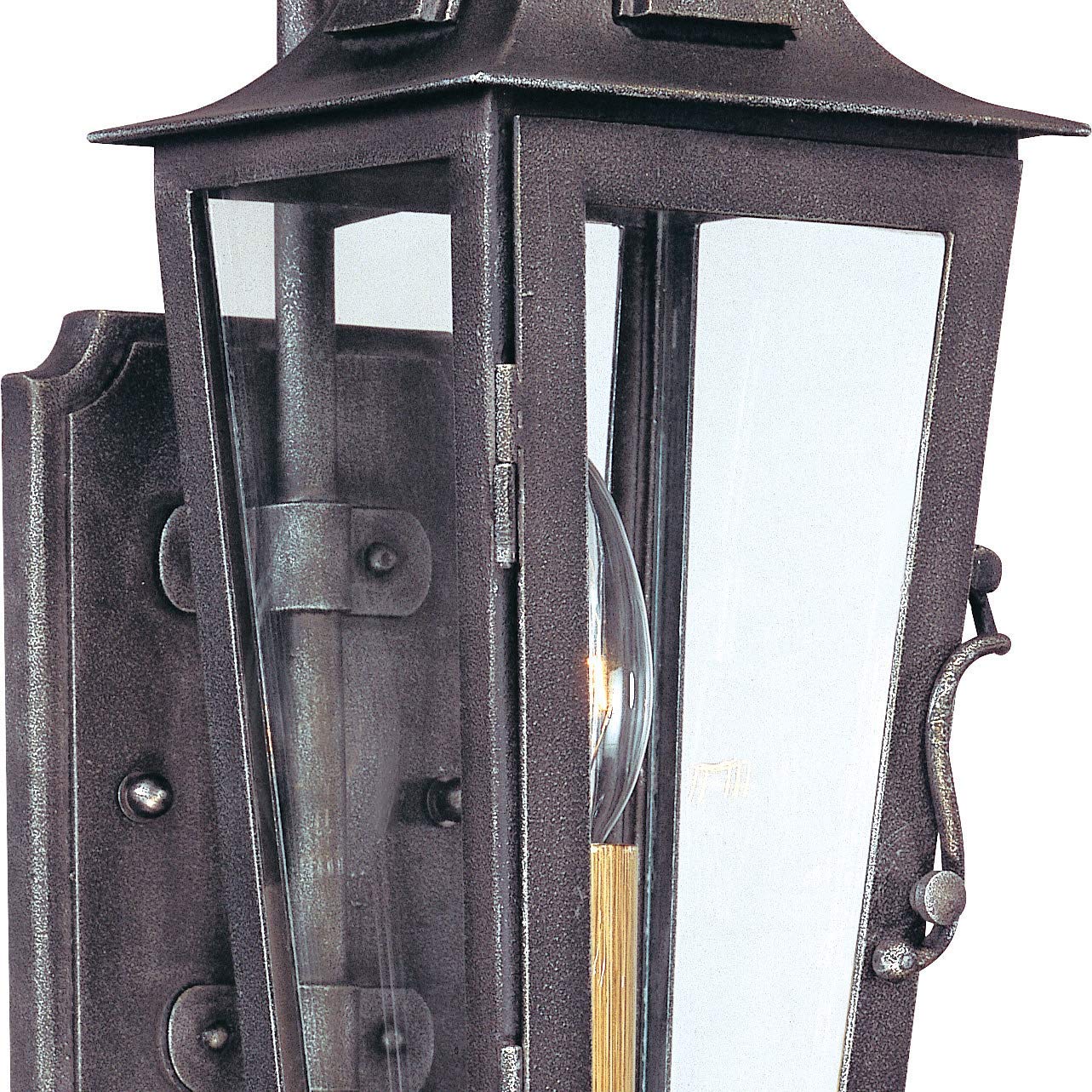 Troy Lighting French Quarter 1-Light Outdoor Wall Lantern - Aged Pewter Finish with Clear Glass for Porch, Patio, Garden & Exterior Home Decor