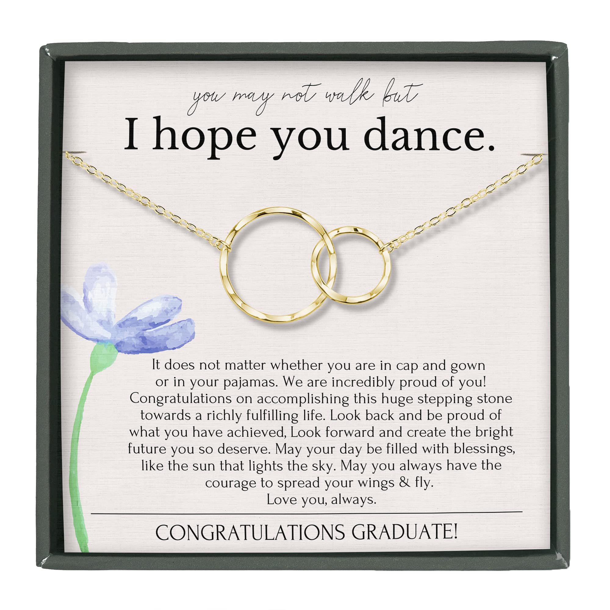 Hope Love Shine Graduation Necklace Gift for Women - Elegant College & High School Graduation Present for Her, Best Friend - Perfect for Commencement Ceremonies & Celebrations