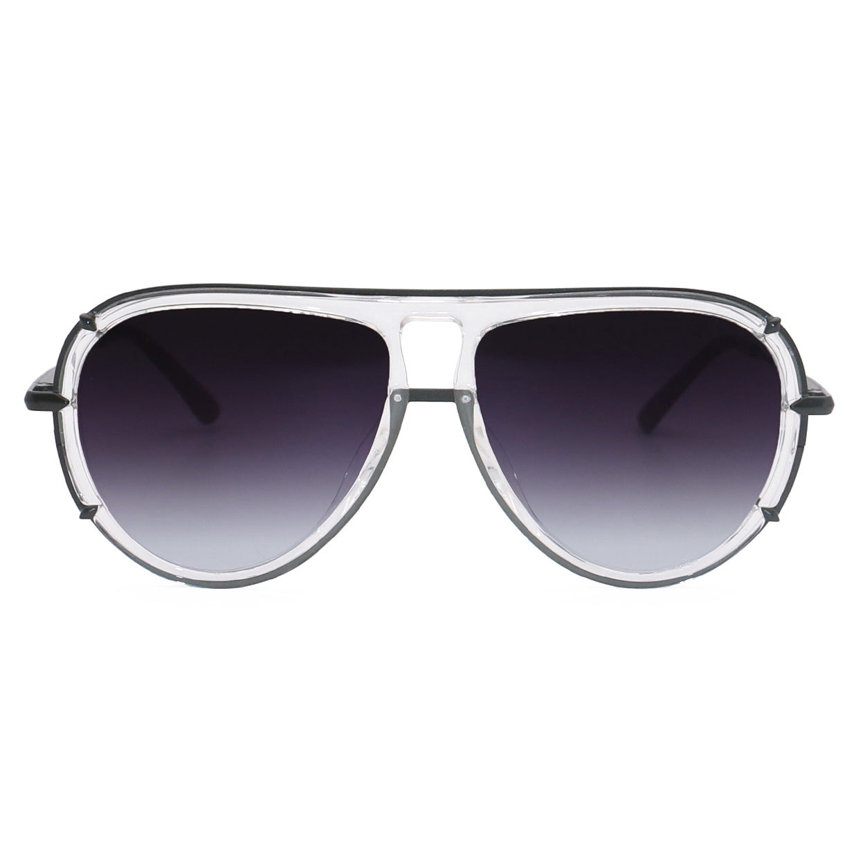 Ivy Luxe Clear Black Tangle-Free Round Aviator Sunglasses for Women - UV Protection, Fashionable & Lightweight - Perfect for Driving, Beach & Outdoor Activities