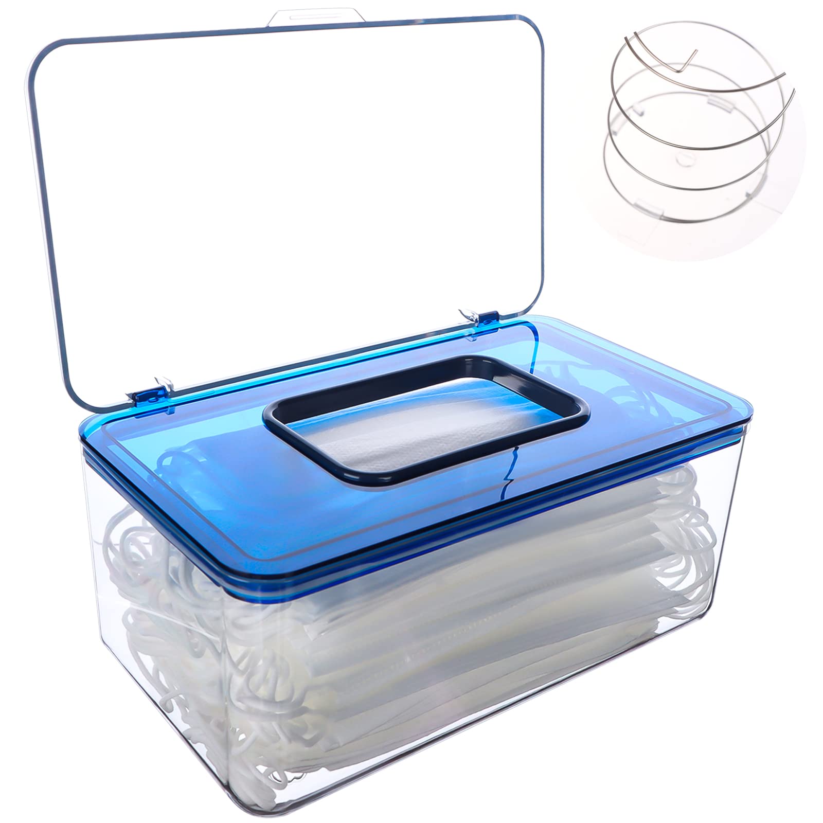 Kekafu Acrylic Tissue Box Cover - Clear Face Cover Dispenser Holder for Home, Office & Car Storage - Blue | Perfect for Desks, Countertops & Vehicles