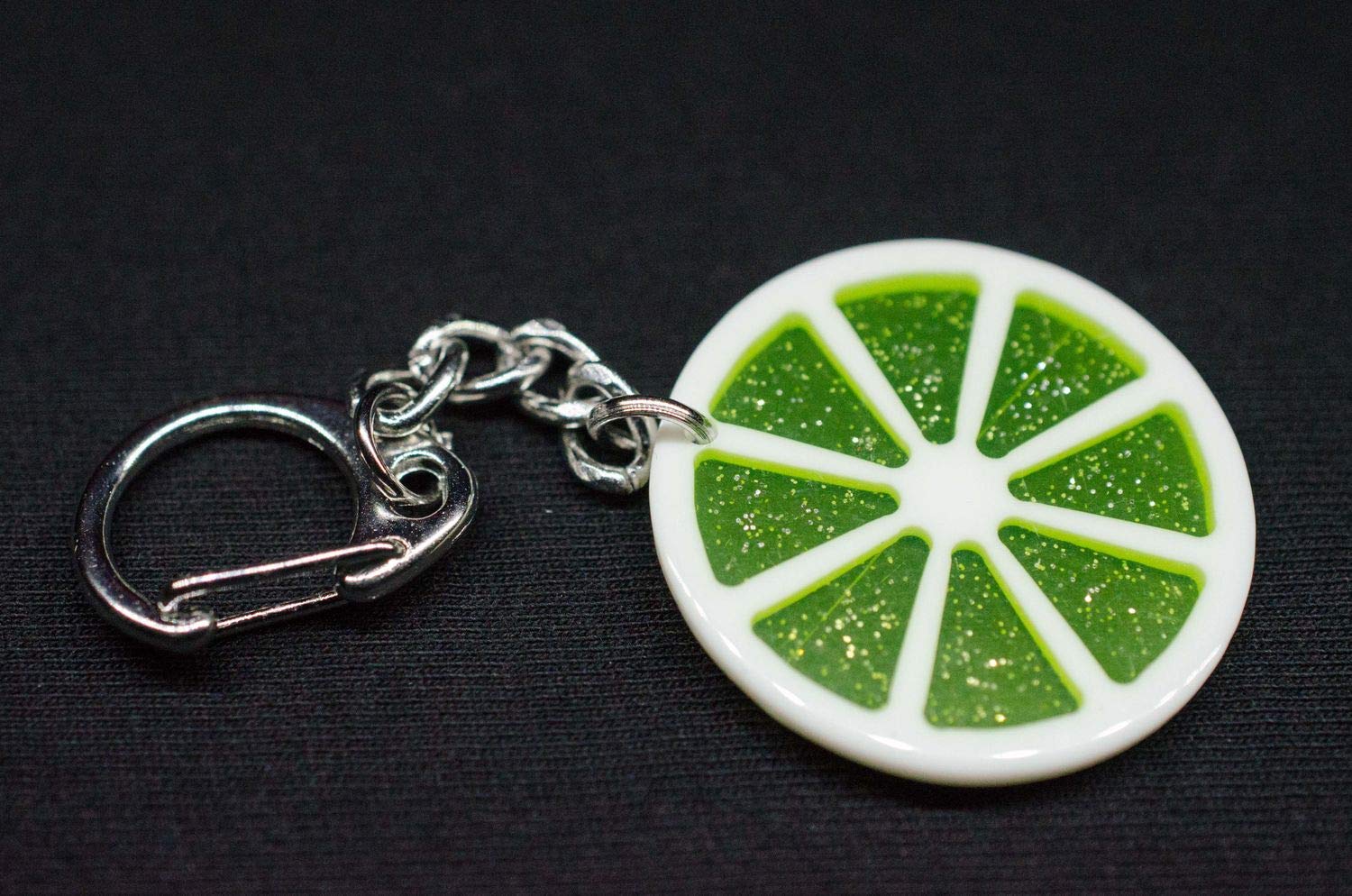 Lime Slice Keychain - Green Key Ring for Home & Travel