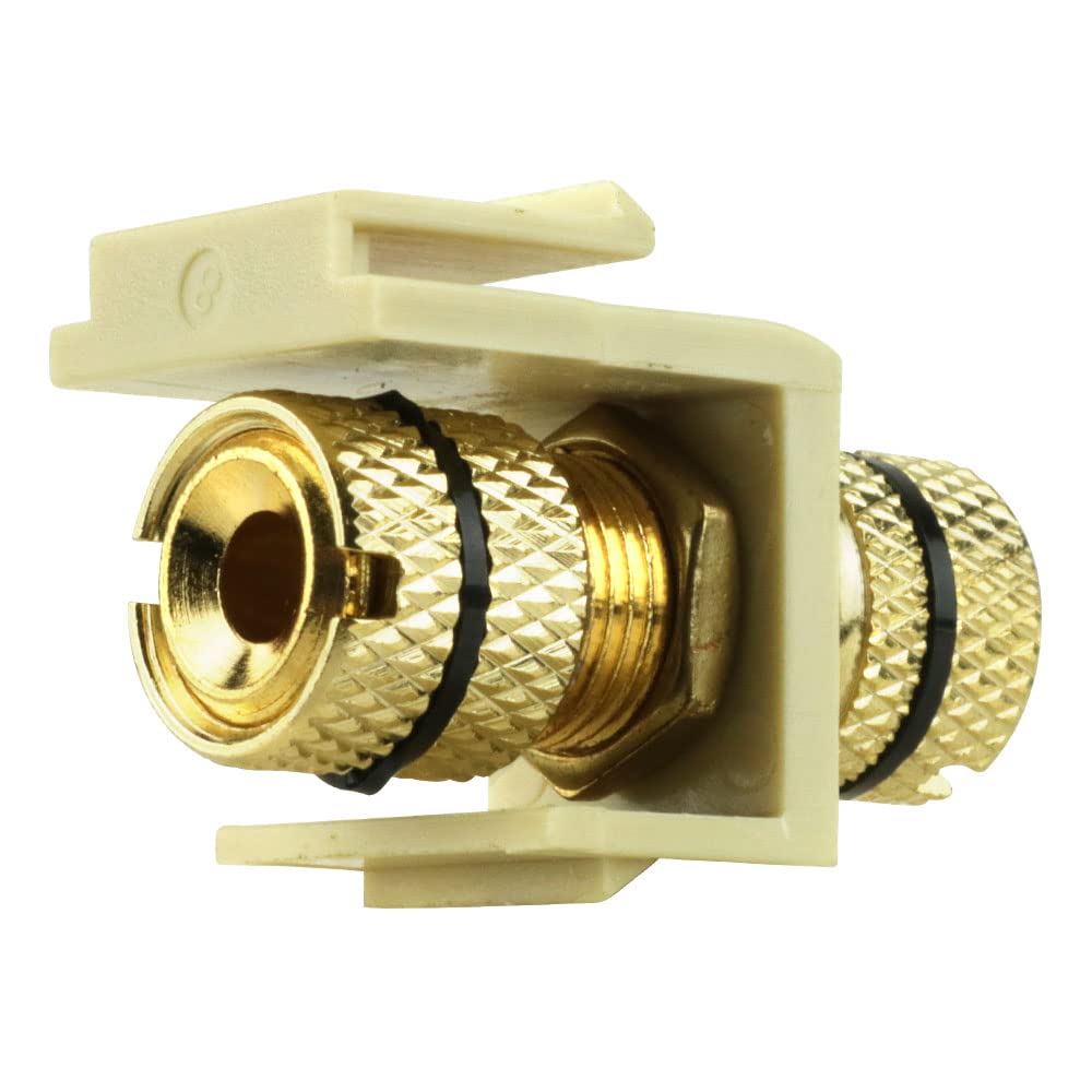 Gold-Plated Speaker Binding Post Keystone Insert - High-Quality Audio Connector for Home Theater & DIY Speaker Projects | Perfect for Wall Plates & AV Installations