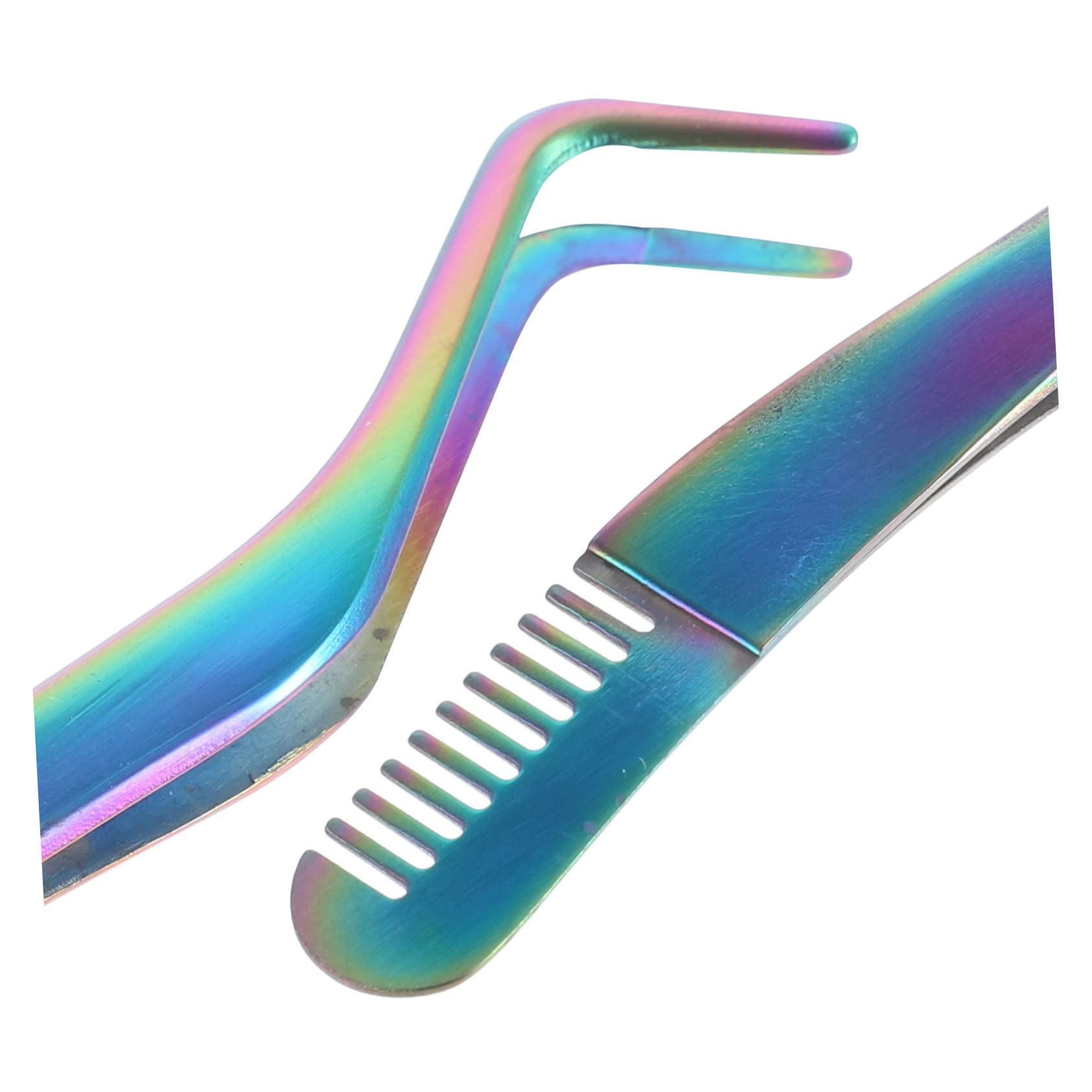 Professional Eyelash Tweezers with Comb - 2 in 1 Lash Extension Tweezer & Applicator for Makeup Artists - Perfect for Salon, Home Use & DIY Eyelash Extensions