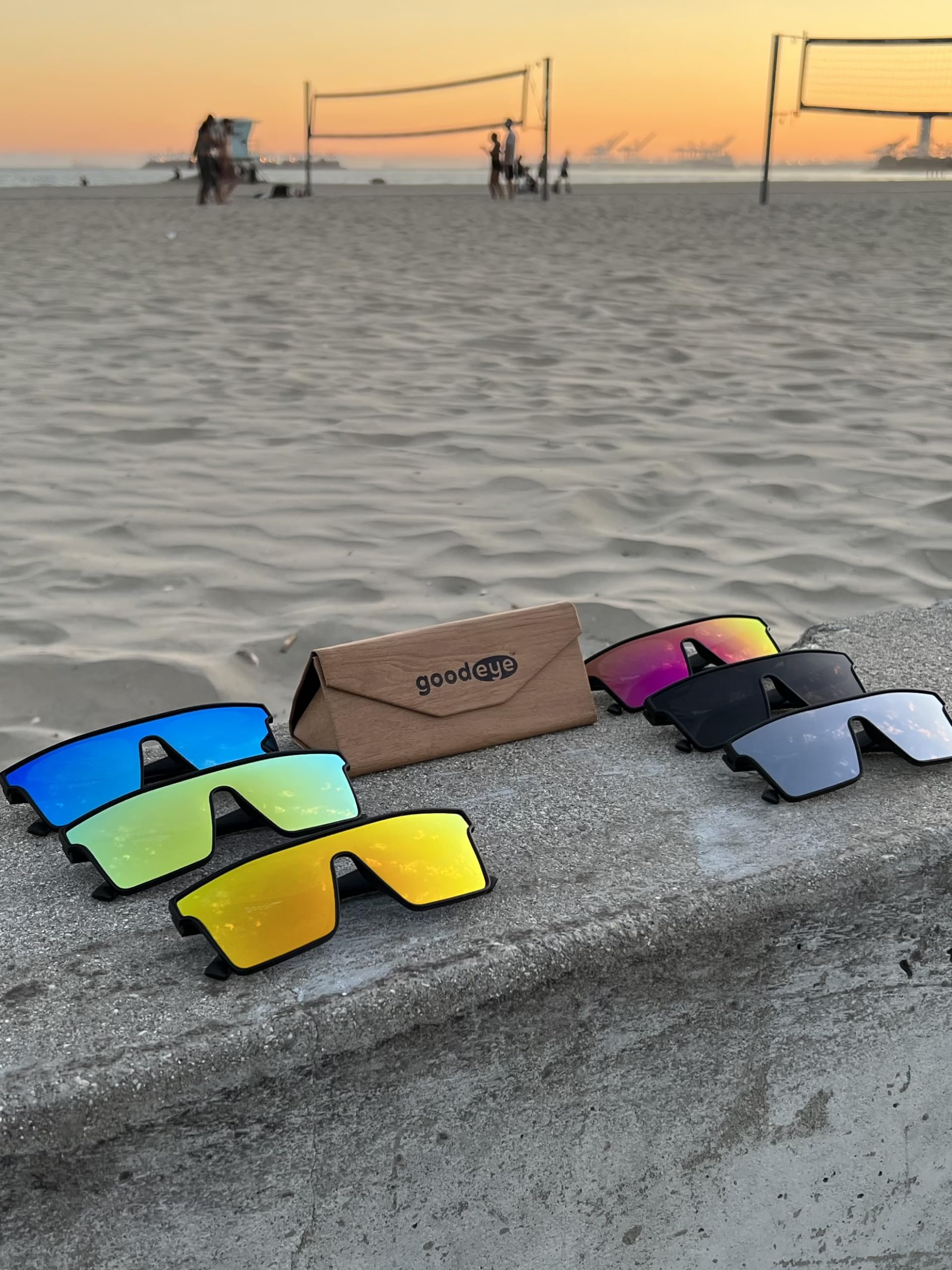 GOODEYE Polarized BOLD PLATED™ Sunglasses - UV Protection Sports & Fashion Mirrored Square Rectangle Shades for Men & Women - Perfect for Driving, Running, Cycling & Outdoor Activities