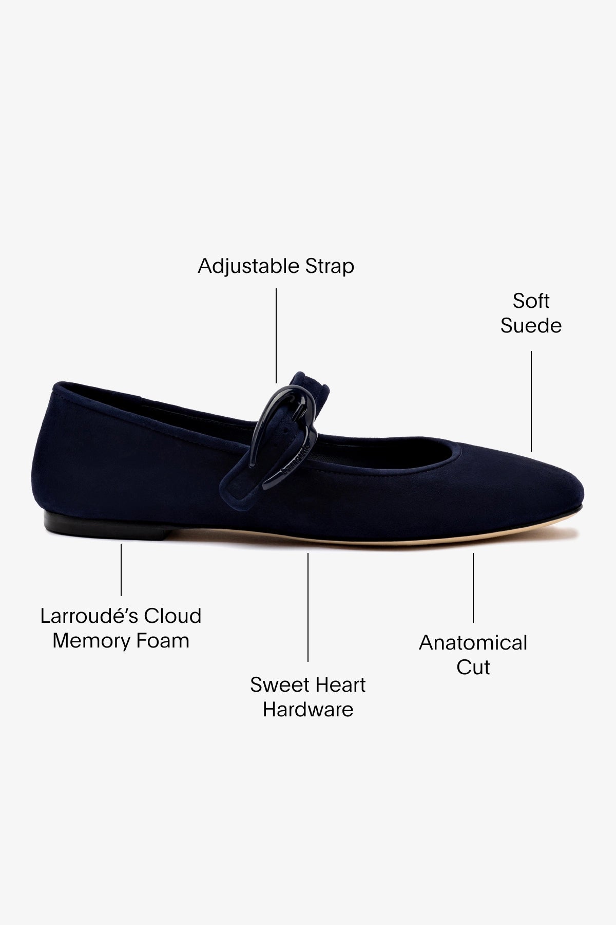 Verona Navy Suede Ballet Flats for Women - Comfortable & Stylish Shoes for Work, Casual Wear & Dancing