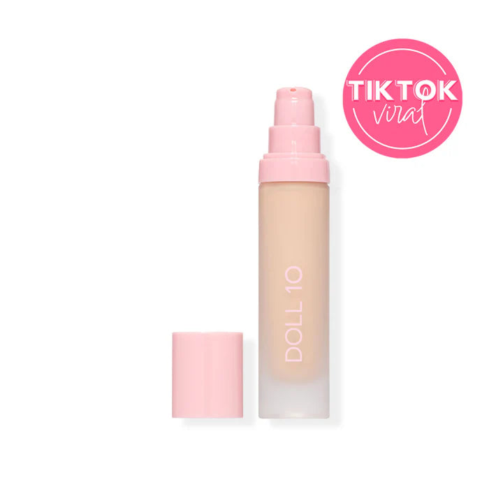 Doll 10 TCE Super Coverage Serum Makeup with Peptides - Full Face Foundation for Flawless Coverage - Perfect for Daily Wear & Special Occasions