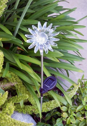 Solar Powered Sunflower Garden Stake Lights - 2 Pack Color Changing & White LED Outdoor Landscape Path Lights for Yard, Walkway, Patio Decoration