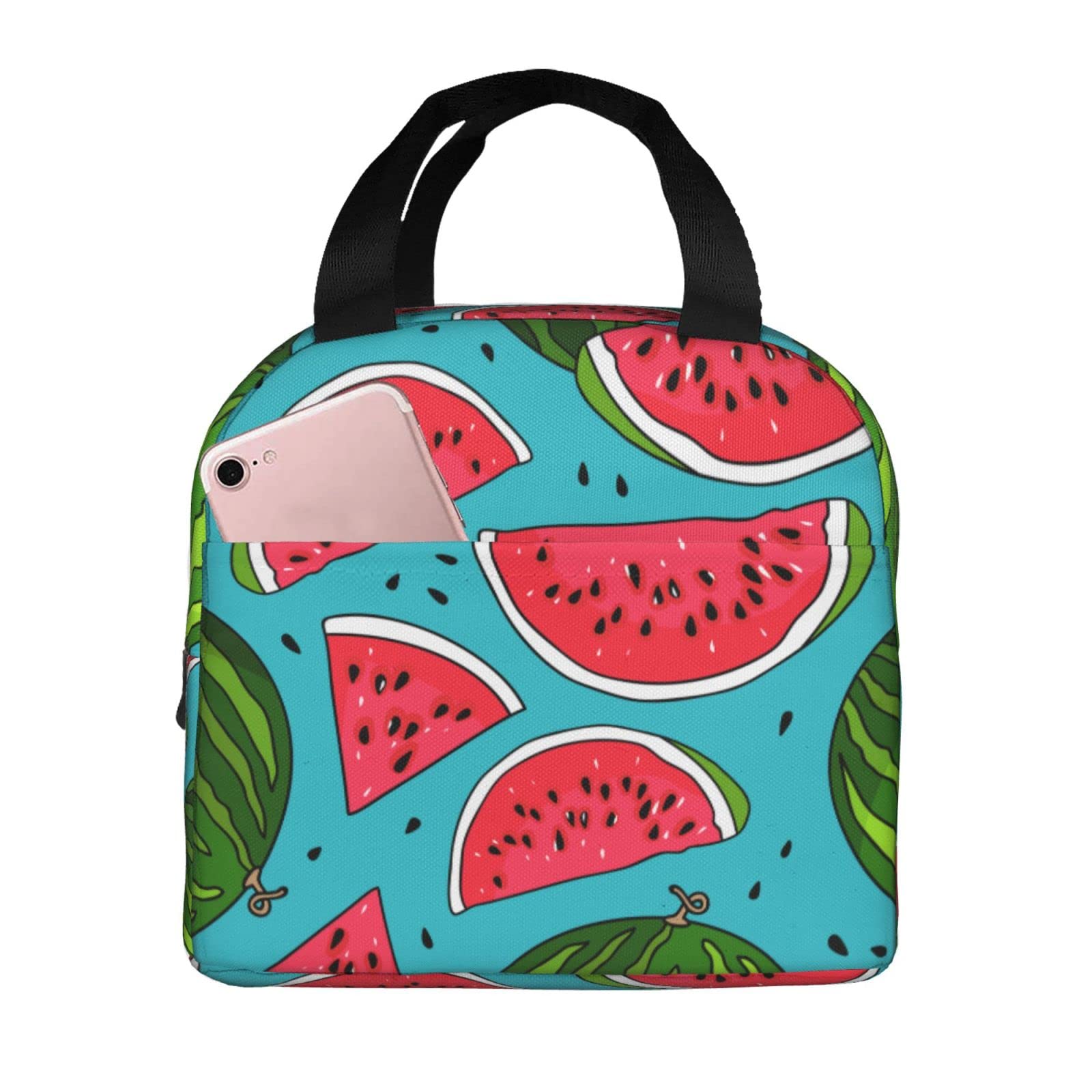 Insulated Watermelon Lunch Bag - Reusable & Portable Cooler Tote for Men & Women - Perfect for Office, Picnic, Beach & Outdoor Activities