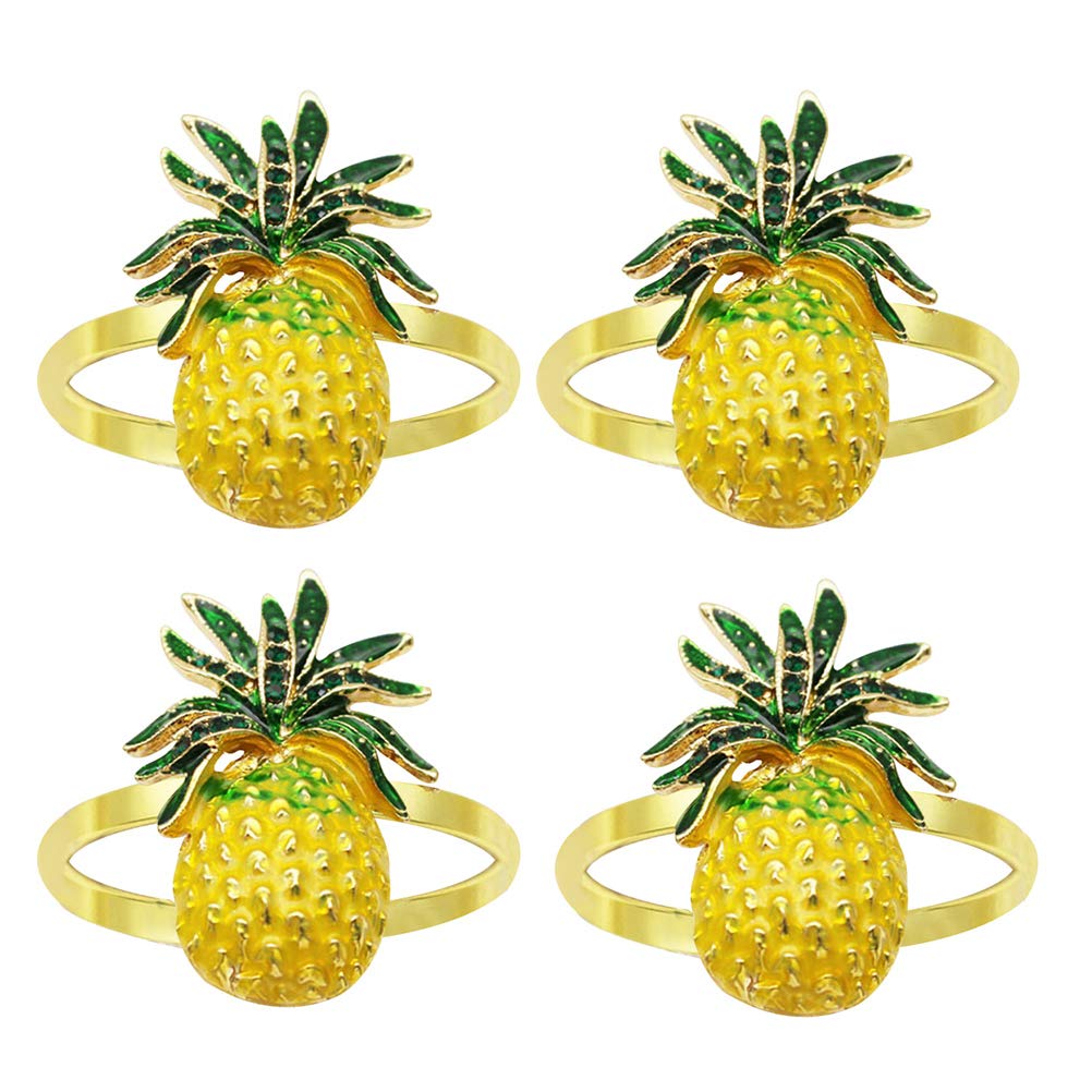 4 Pcs Adorable Napkin Clasps - Creative Napkin Clips & Tissue Buckles for Party Decor (Yellow) - Perfect for Weddings, Birthday Celebrations, and Holiday Table Settings