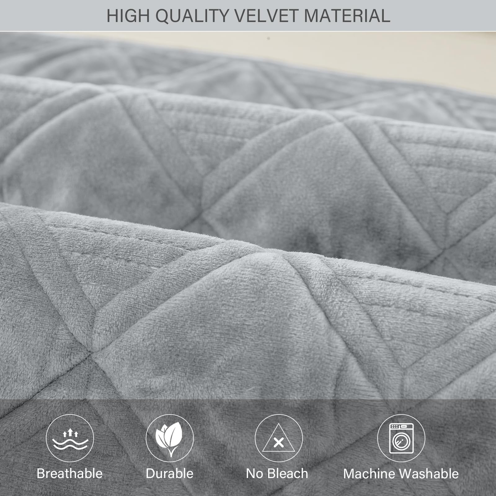 Deep Dream 3-Cushion Sectional Sofa Cover - Anti-Slip Pet-Friendly Recliner Loveseat Cover for L-Shaped Couches, 28x70 Inches, Light Gray (1 Piece) - Perfect for Living Room, Family Room & Pet-Friendly Homes