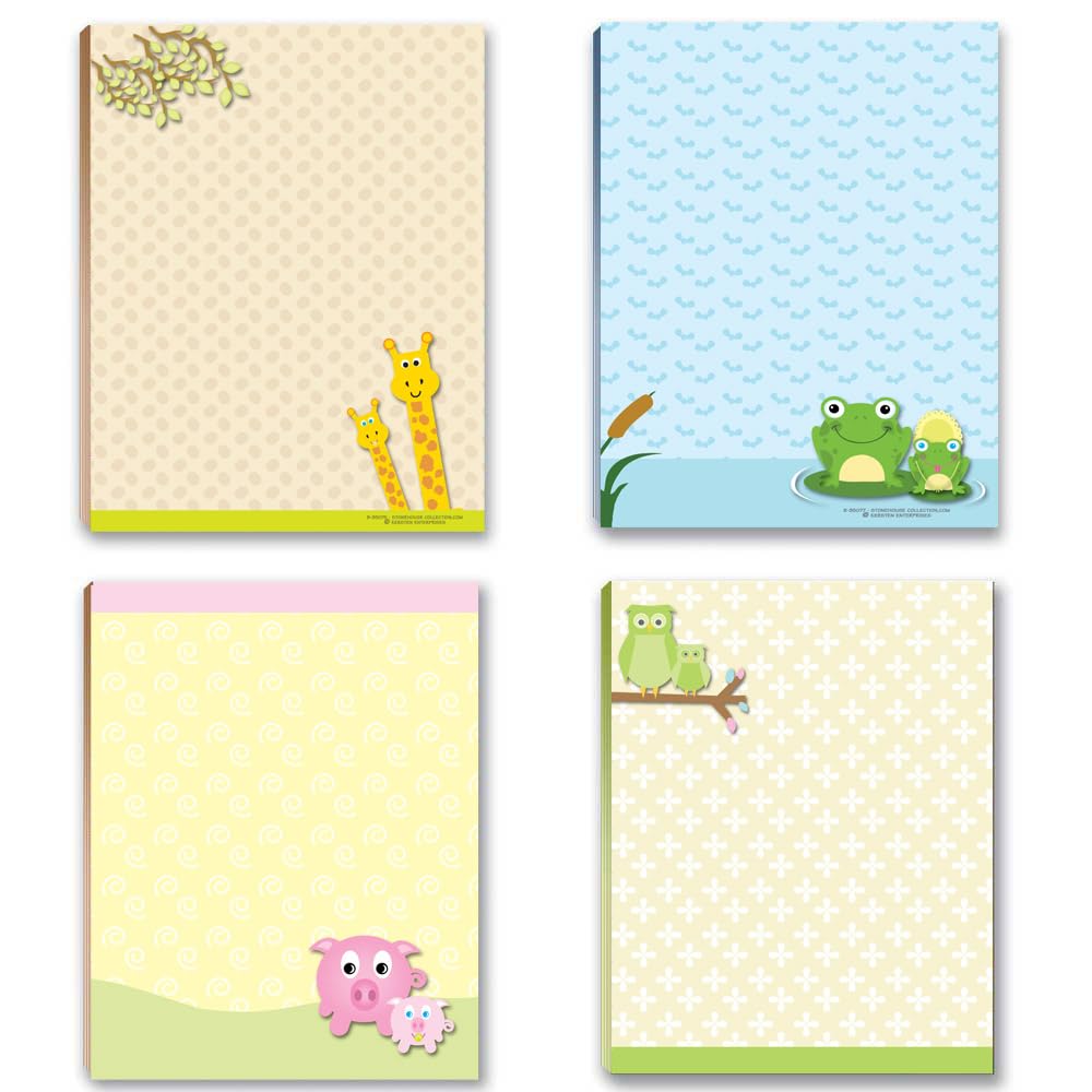 Adorable Animal-Themed Teacher Notepads - Set of 4 Cute Design Writing Pads - Perfect Gift for Educators, Students & Office Use - Ideal for Classroom Notes, To-Do Lists & Daily Planning