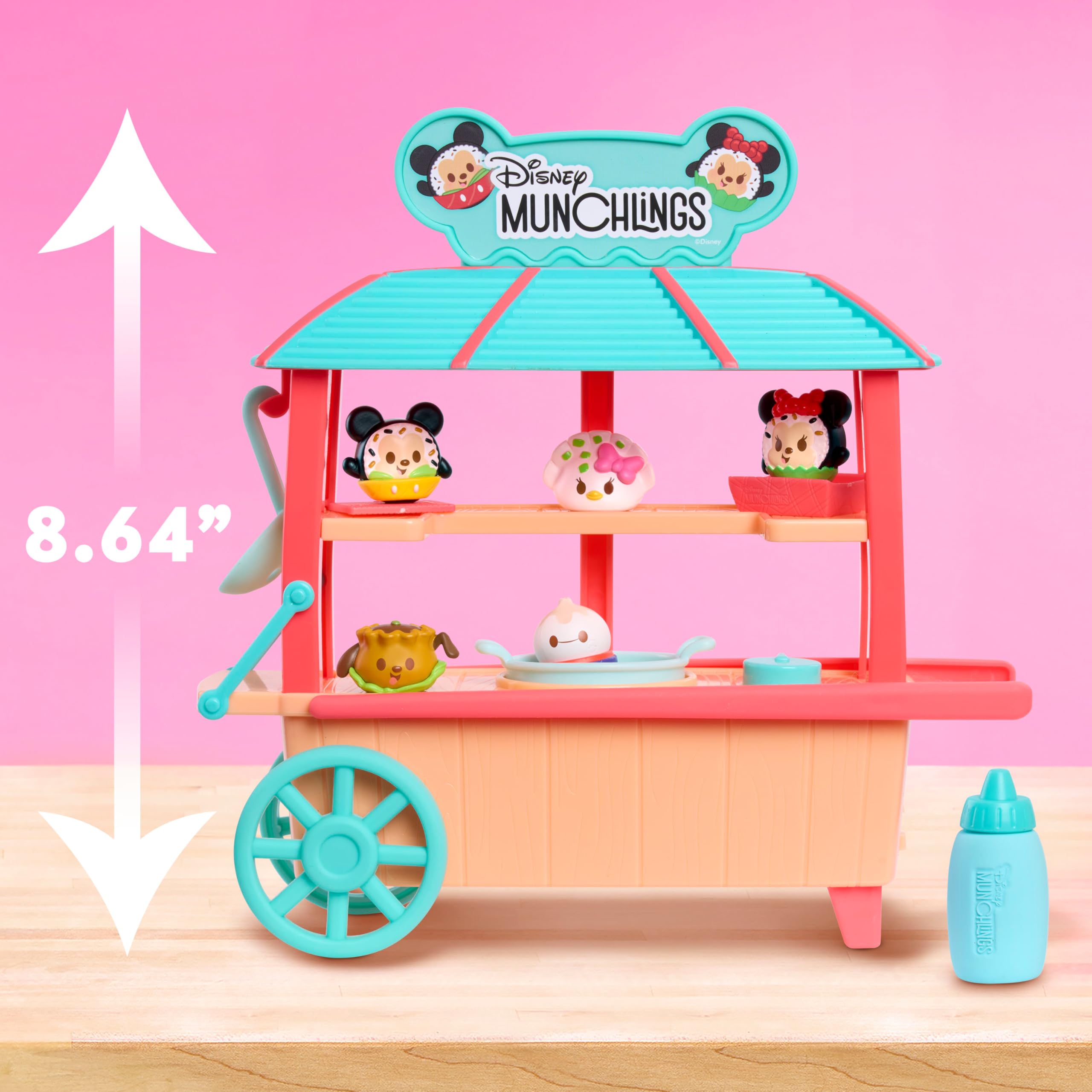 Just Play Disney Munchlings Dumpling Cart - 11-Piece Color Changing Scented Figurine Playset, 1-Inch Collectible Toy for Kids Ages 3+ (Amazon Exclusive) | Fun Playtime, Birthday Gifts & Disney Collectibles