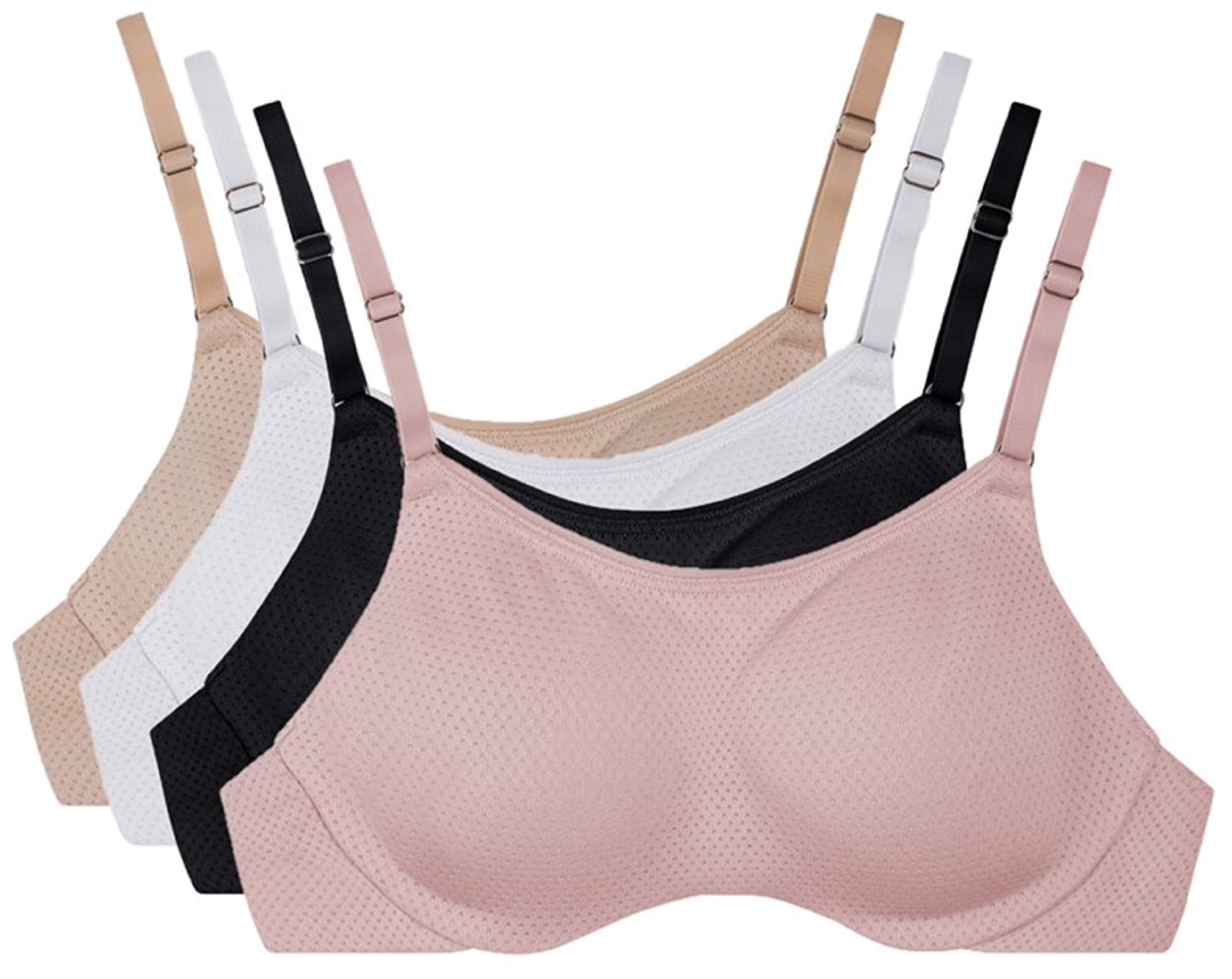 Fruit of the Loom Women's Comfortable Breathable Cami Bra with Adjustable Convertible Straps - Perfect for Yoga, Workout & Everyday Wear