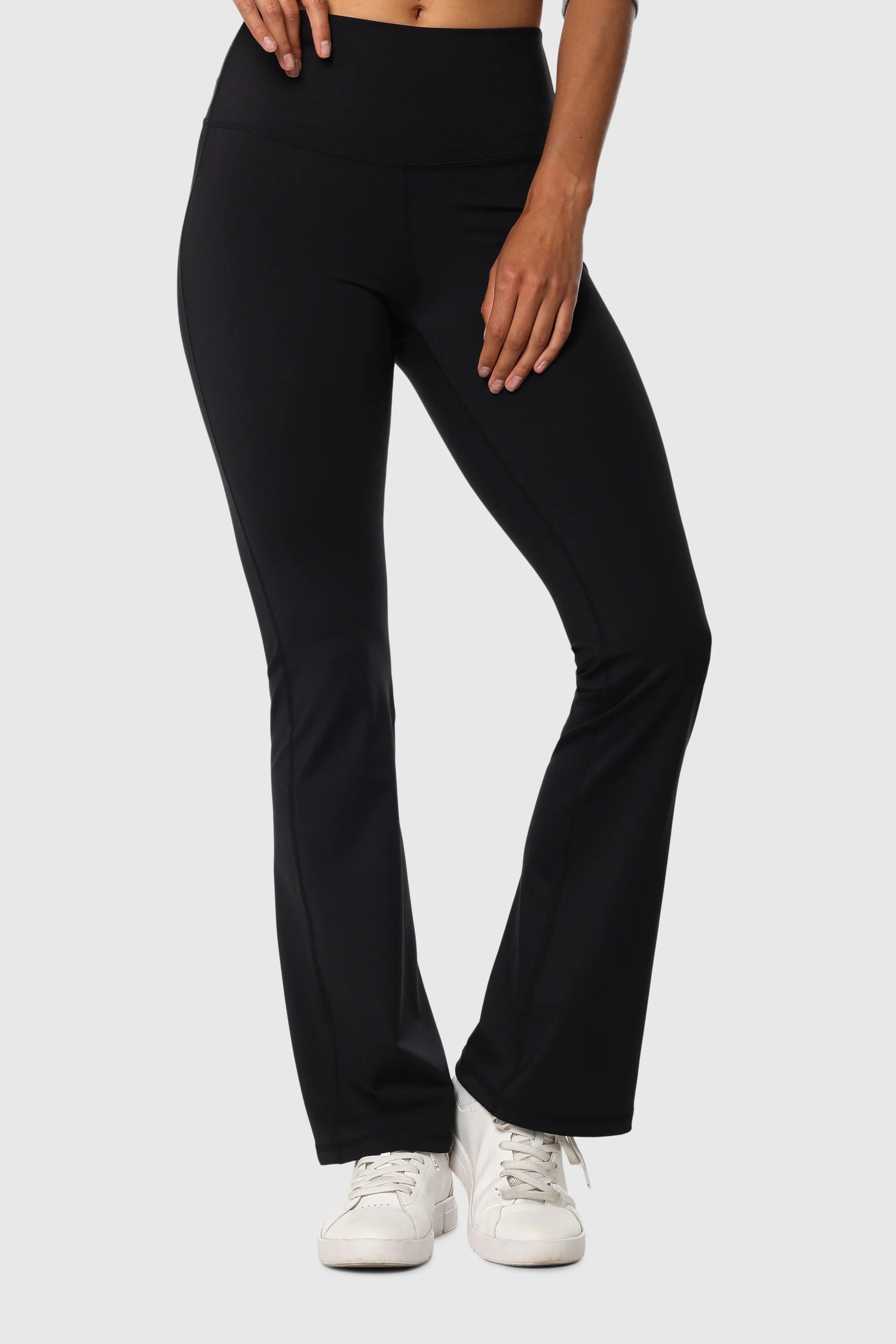 High Waist Flared Leggings for Women - Stretchy Black Yoga Pants with Side Pockets | Perfect for Yoga, Workouts & Casual Wear