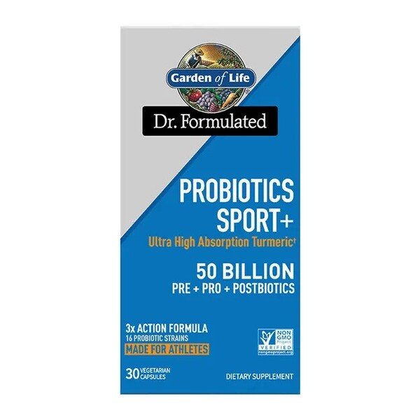 Dr. Formulated Probiotics Sport+ 50 Billion CFU - 30 Vegetarian Capsules for Digestive Health & Immune Support - Ideal for Athletes & Active Lifestyles