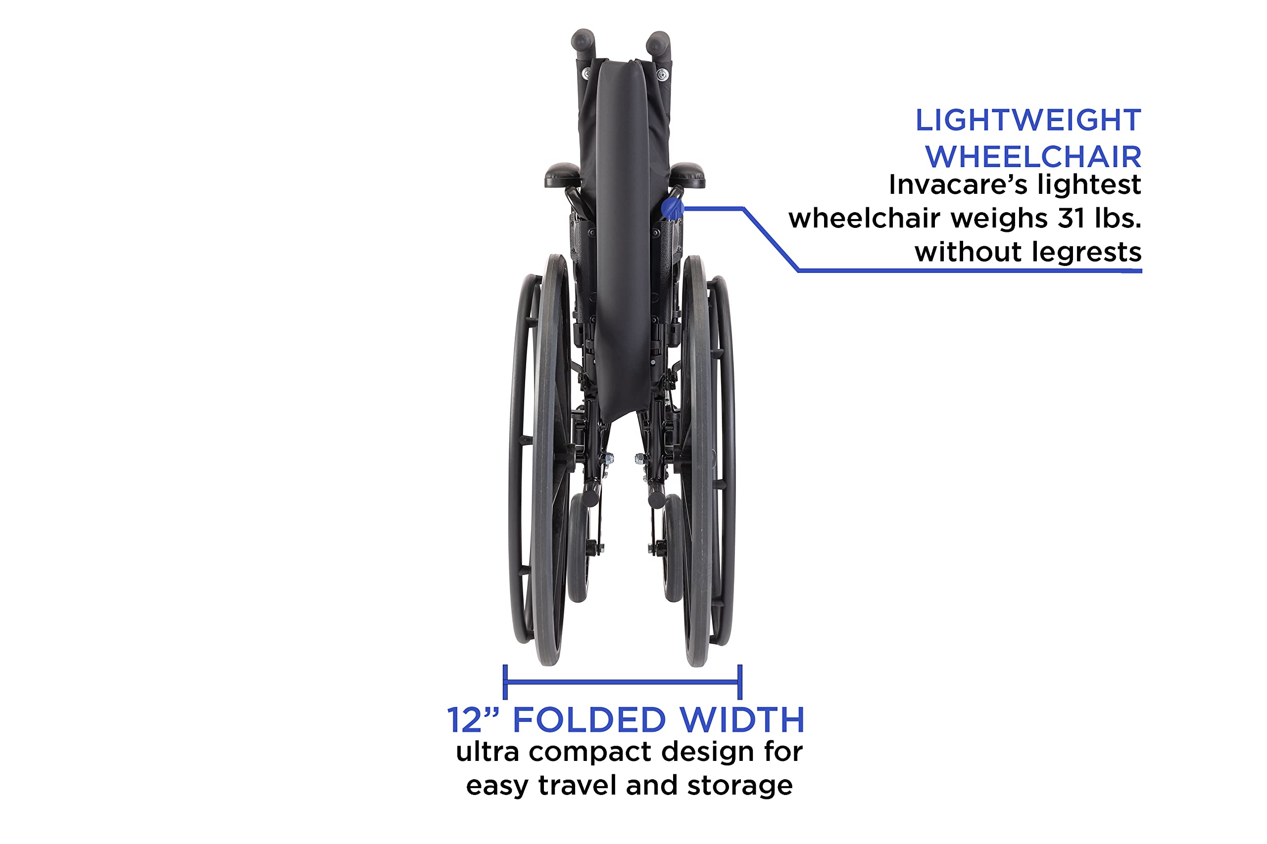 Invacare 9000 XT Lightweight Wheelchair - High Performance, Desk-Length Arms, 20
