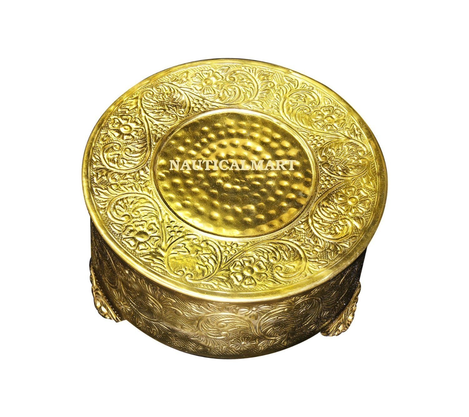 NauticalMart 20-Inch Round Classic Gold Cake Stand - Elegant Wedding, Birthday, and Dessert Display for Parties and Events