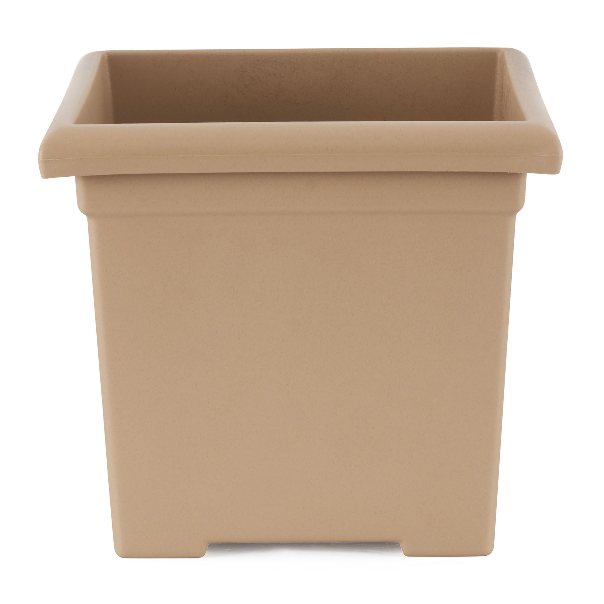 HC Companies 13.25 x 15.5 Inch Square Planter Pot - Indoor/Outdoor Flower Pot for Plants, Vegetables, Succulents - Durable Sandstone Tan (6 Pack) - Perfect for Patio, Garden, Balcony & Home Decor