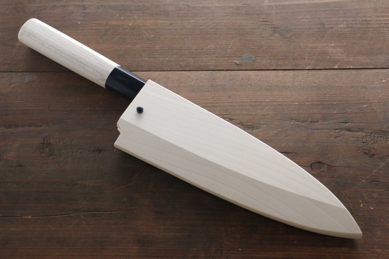 Premium Magnolia Wood Deba Knife Sheath with Plywood Pin - Perfect for Japanese Kitchen Knives, Sushi Chefs & Home Cooking Enthusiasts
