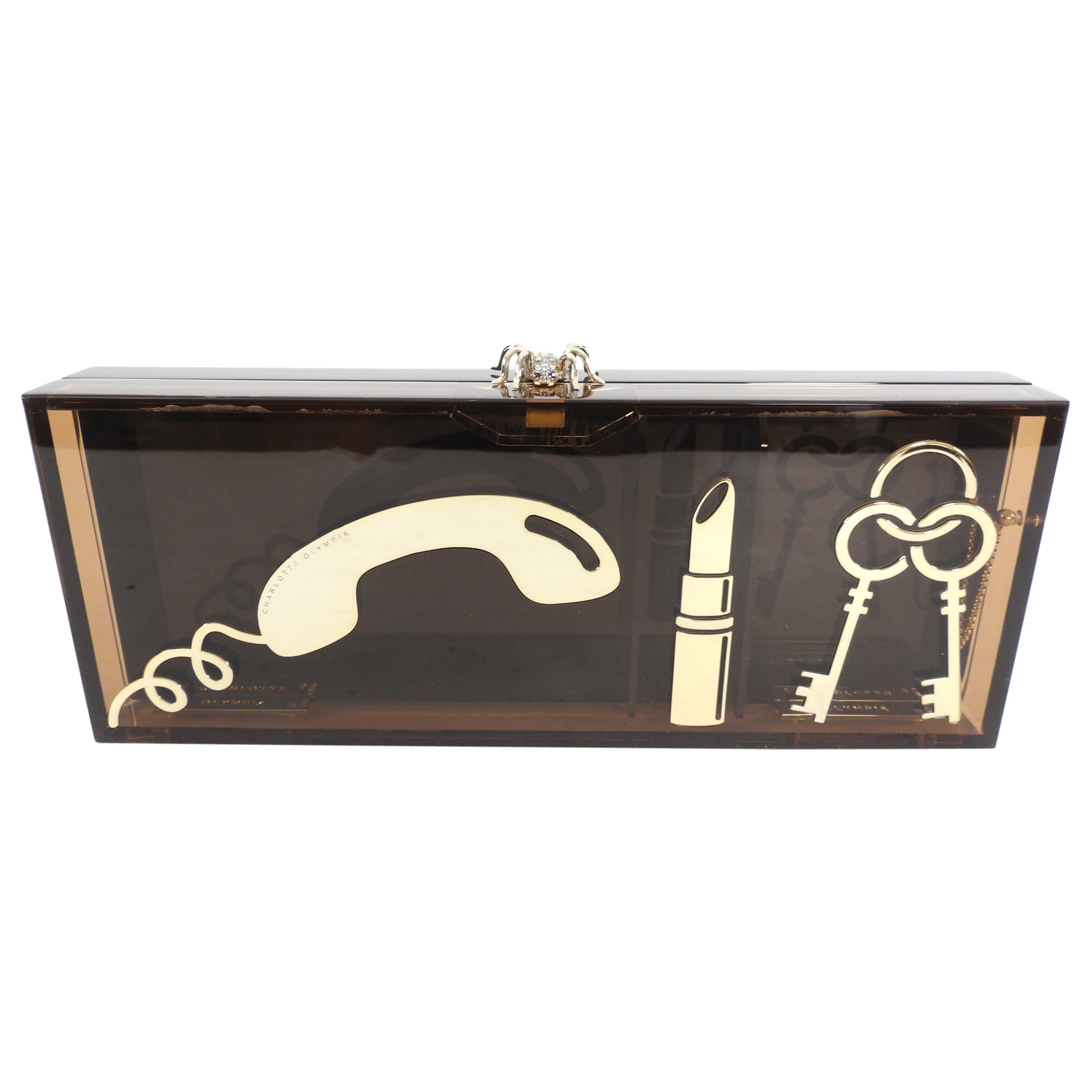 Charlotte Olympia Acrylic Resin Evening Clutch Box Bag - Elegant Women's Party Purse for Weddings, Galas & Special Occasions